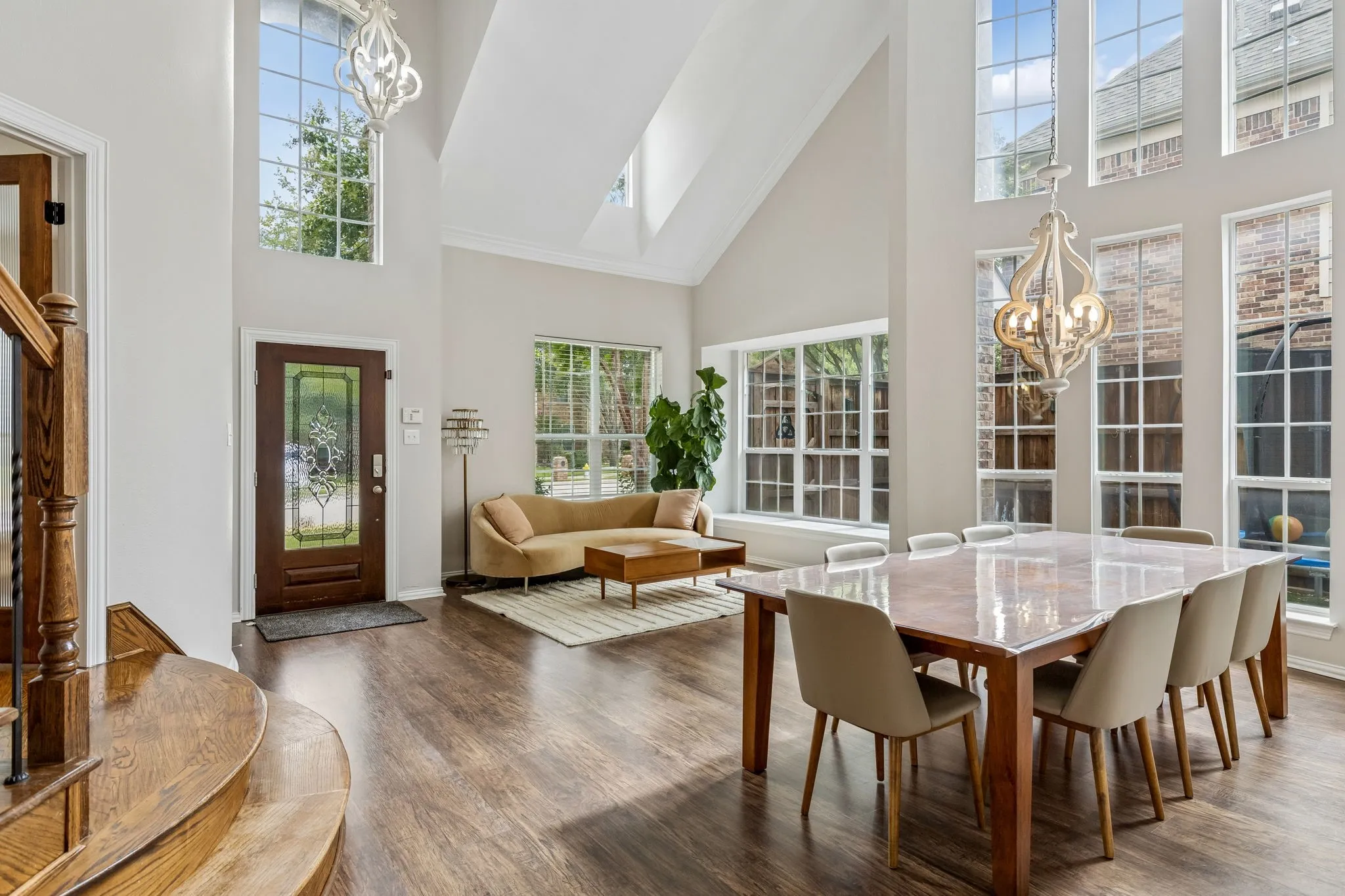 Split formal living and dining.