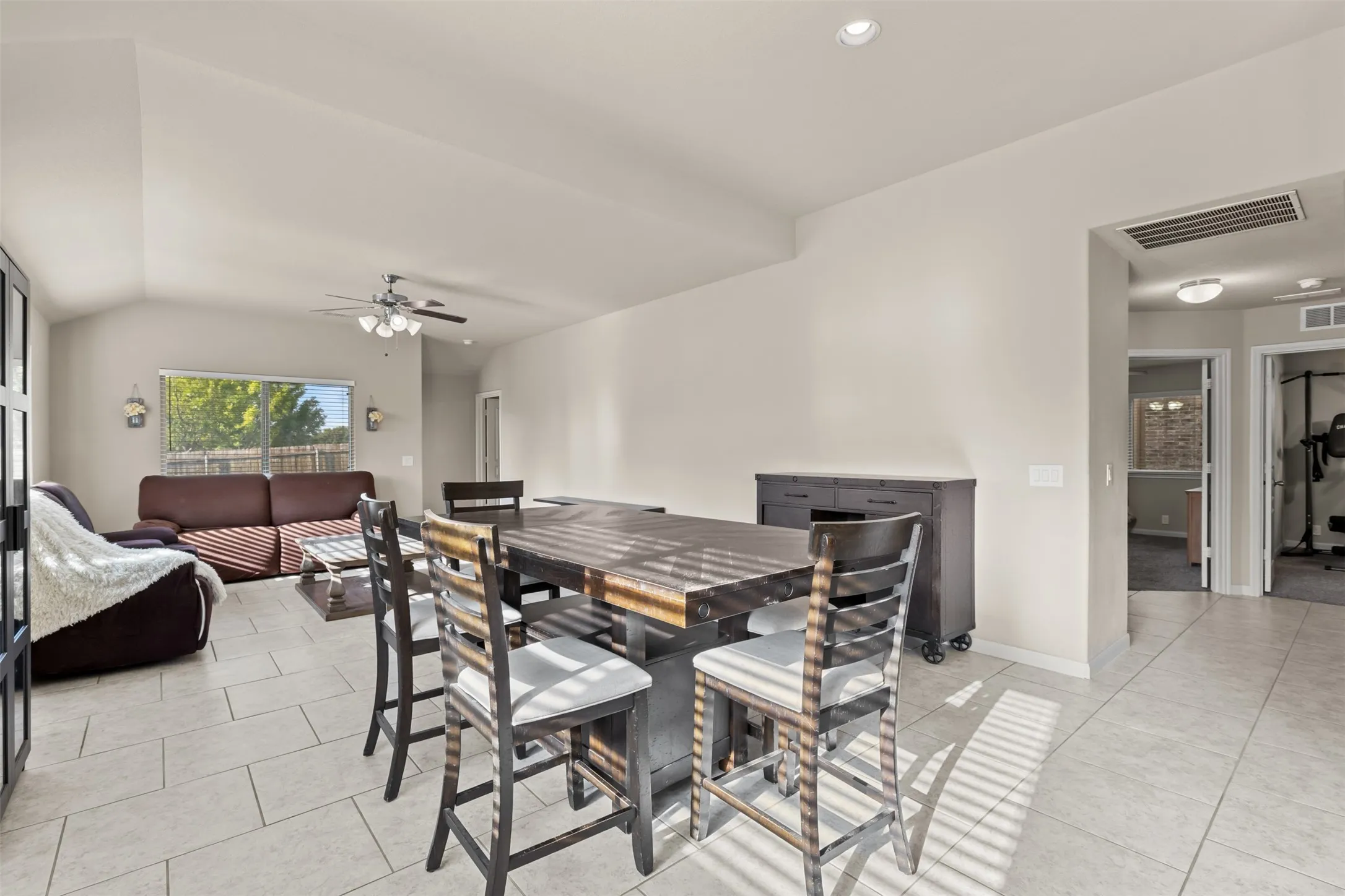 Open concept dining and living