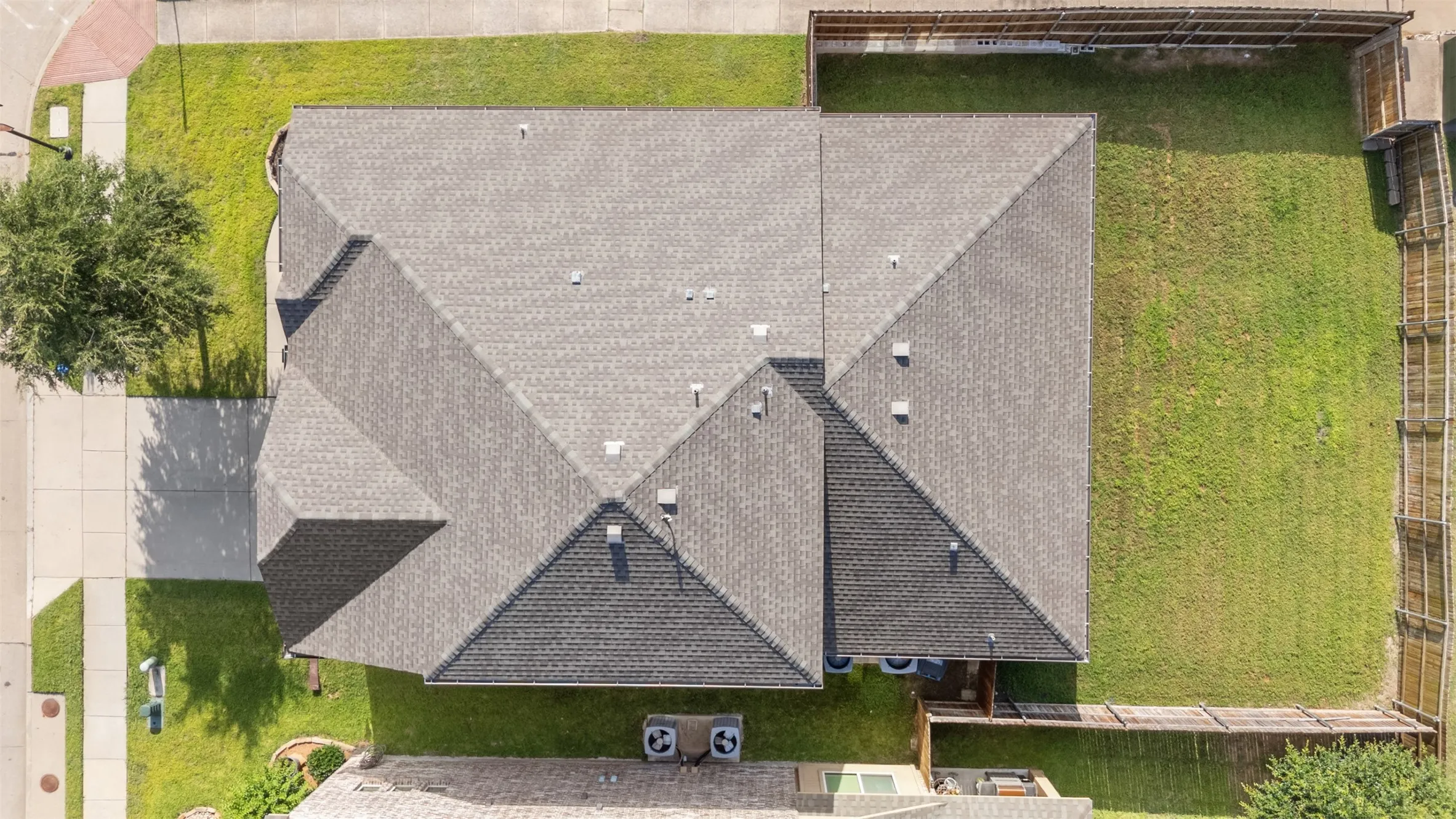 Aerial view of home and lot