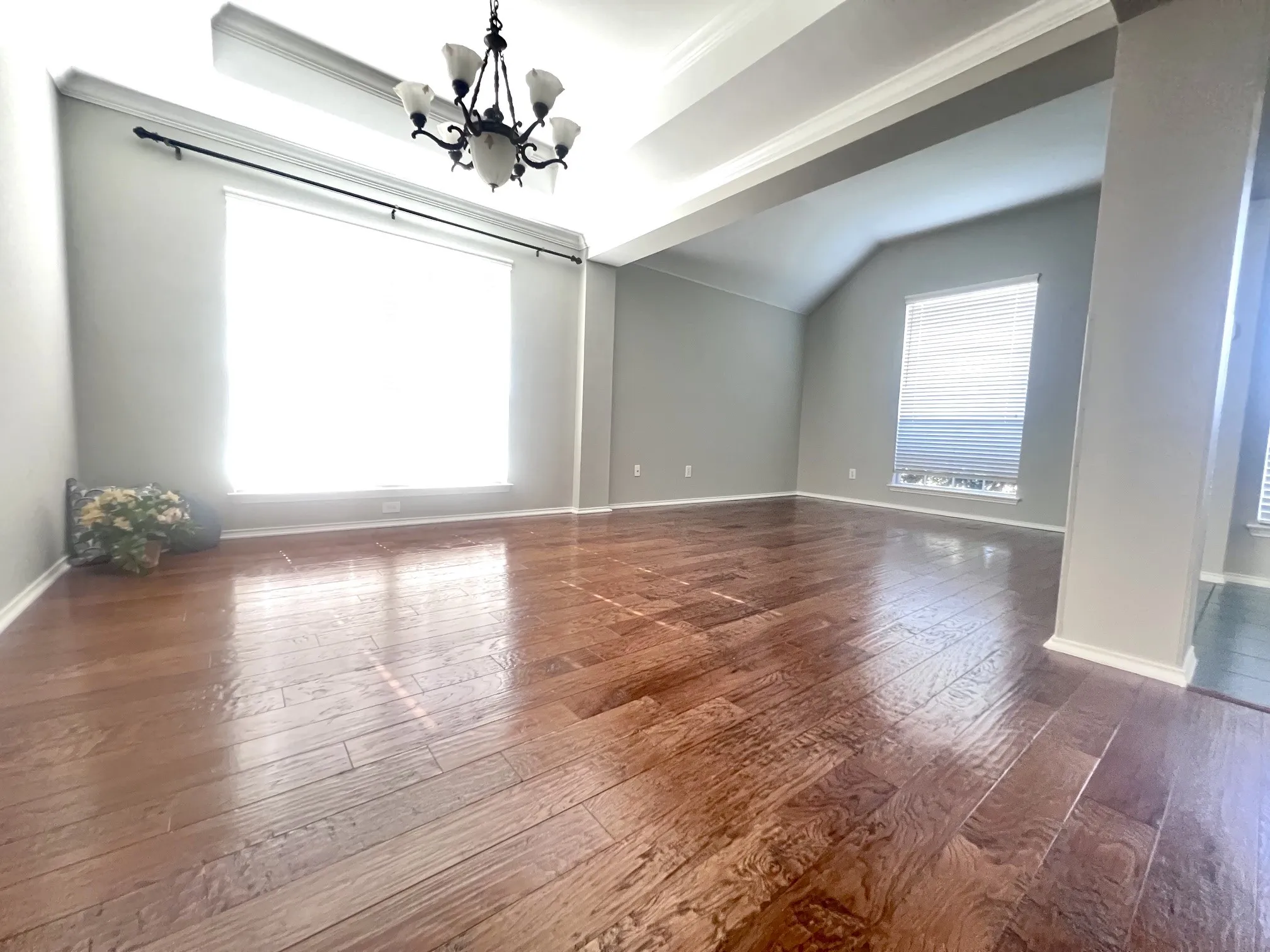 Formal dining and second living area in the front