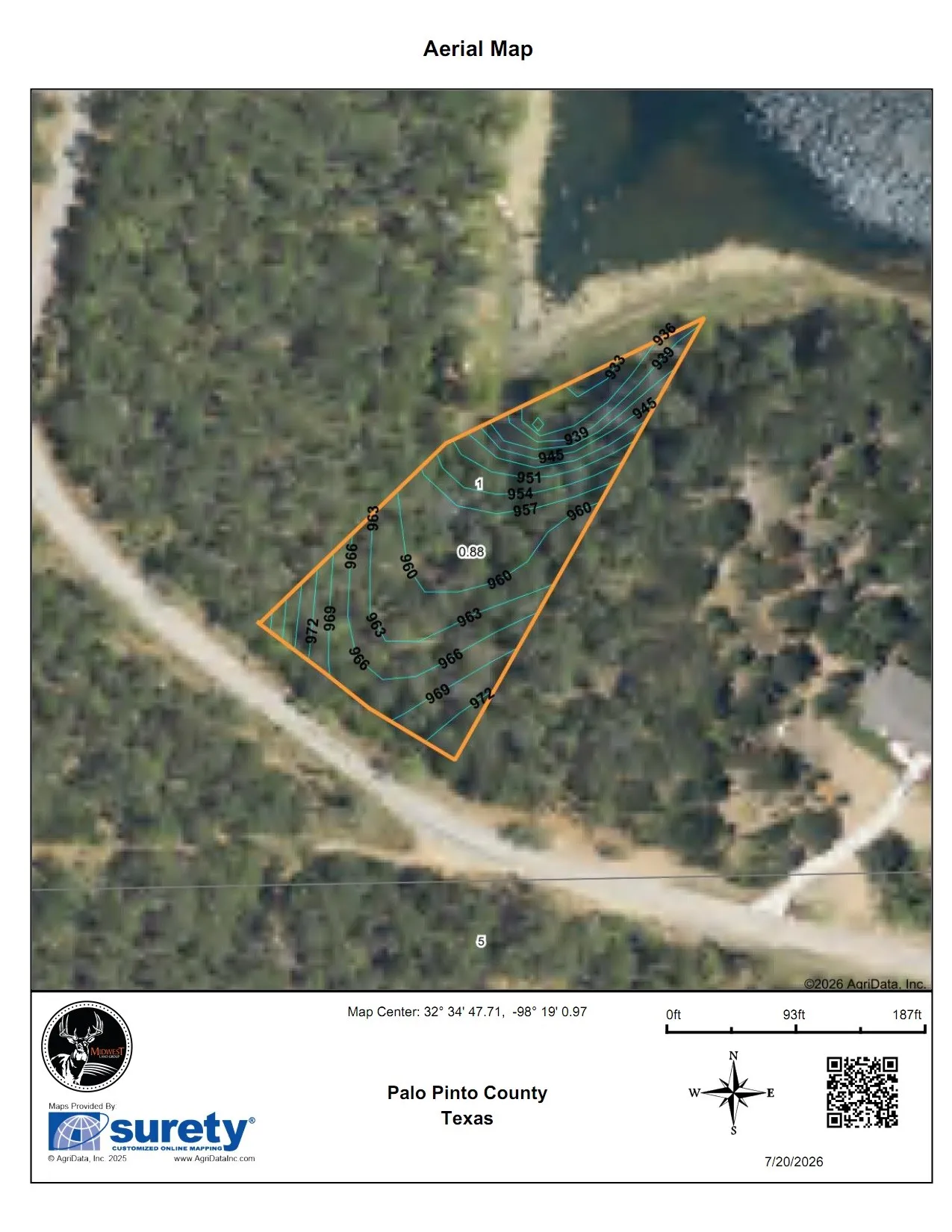 Aerial Map. Presenting a visual representation of the property's boundaries and surrounding terrain