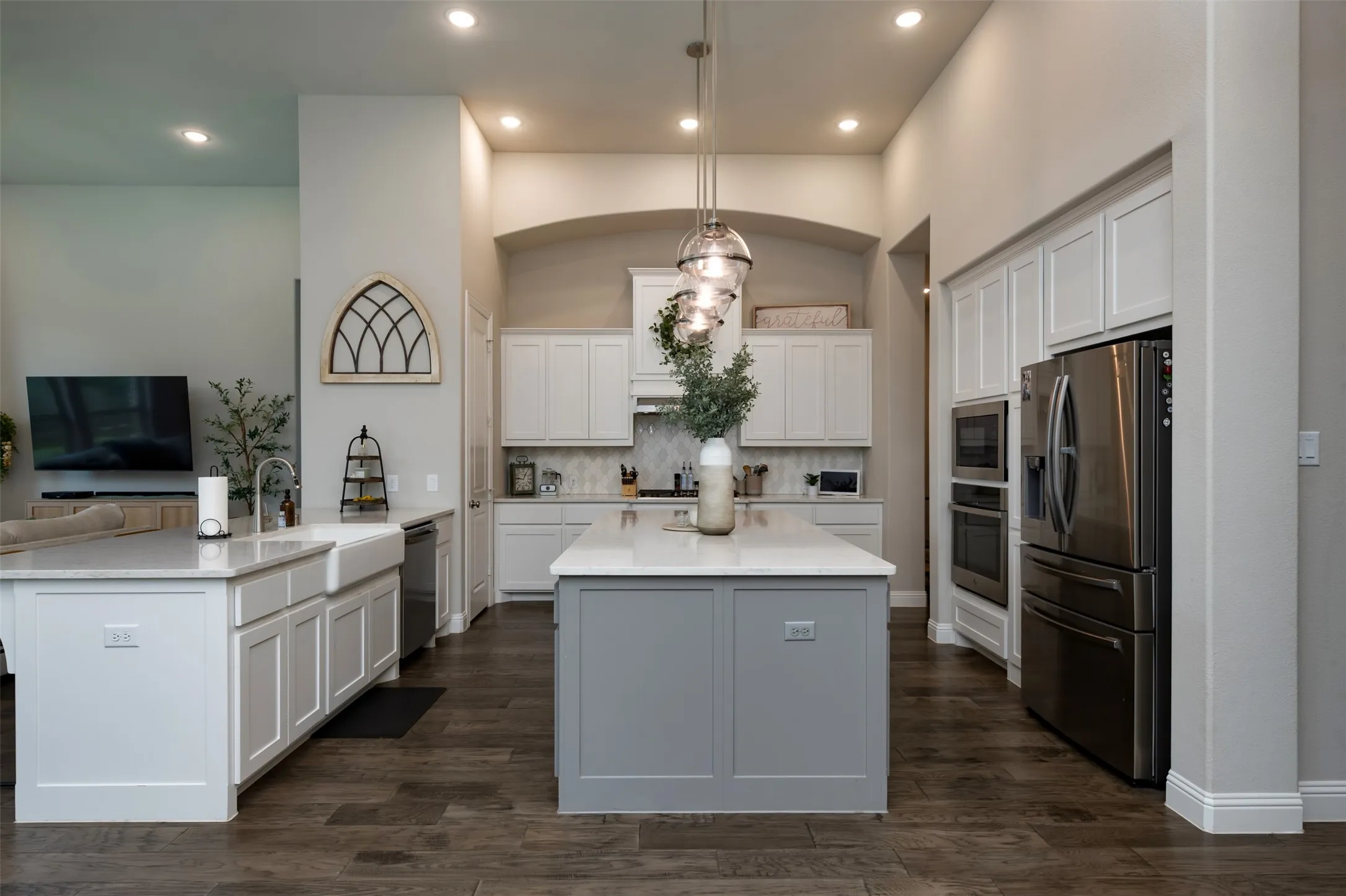 Kitchen with double island