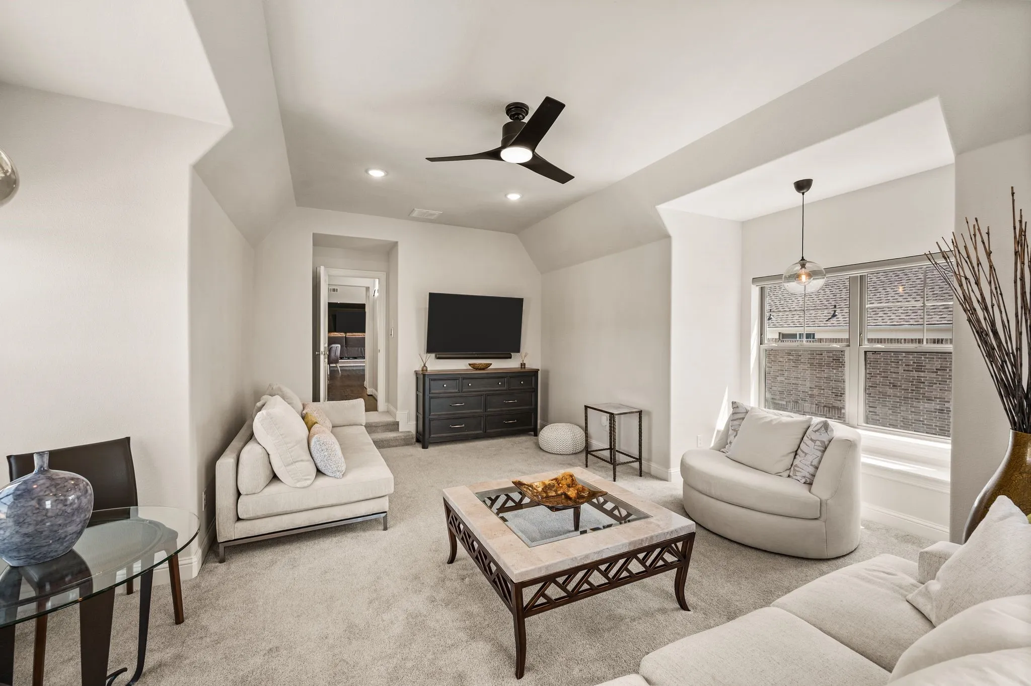 Also a great space for a separate Family den or Play space; Decorative Fan-light