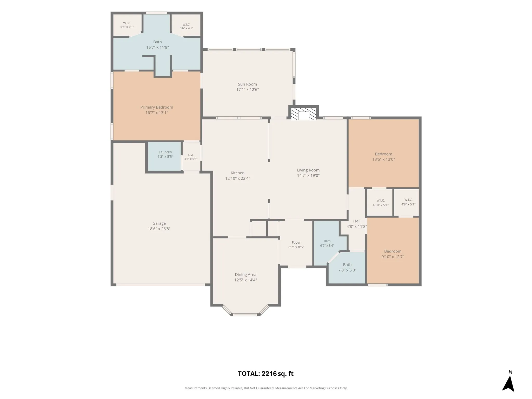 3 bed, 2 bath + sunroom