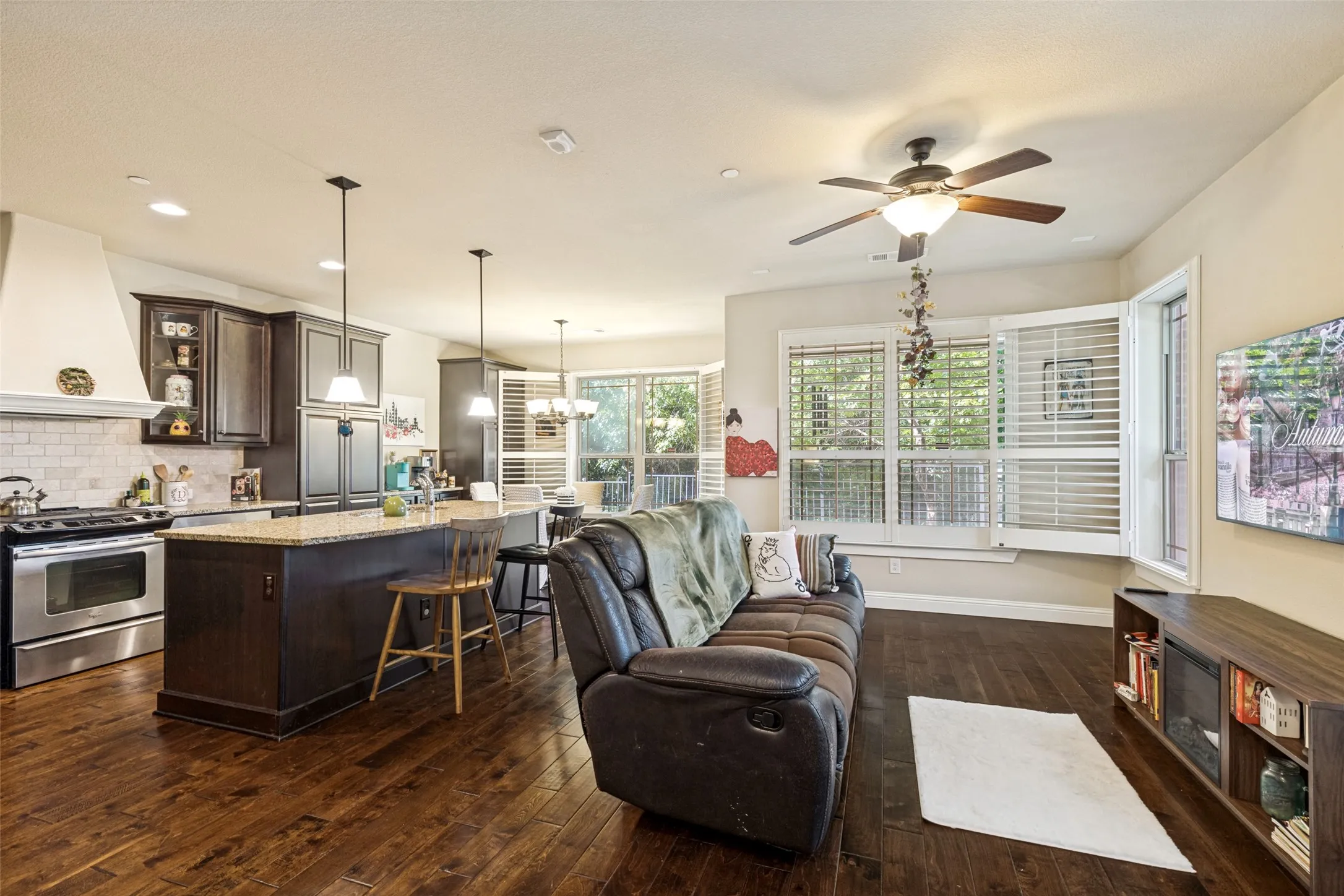 Open floorplan with beautiful floors