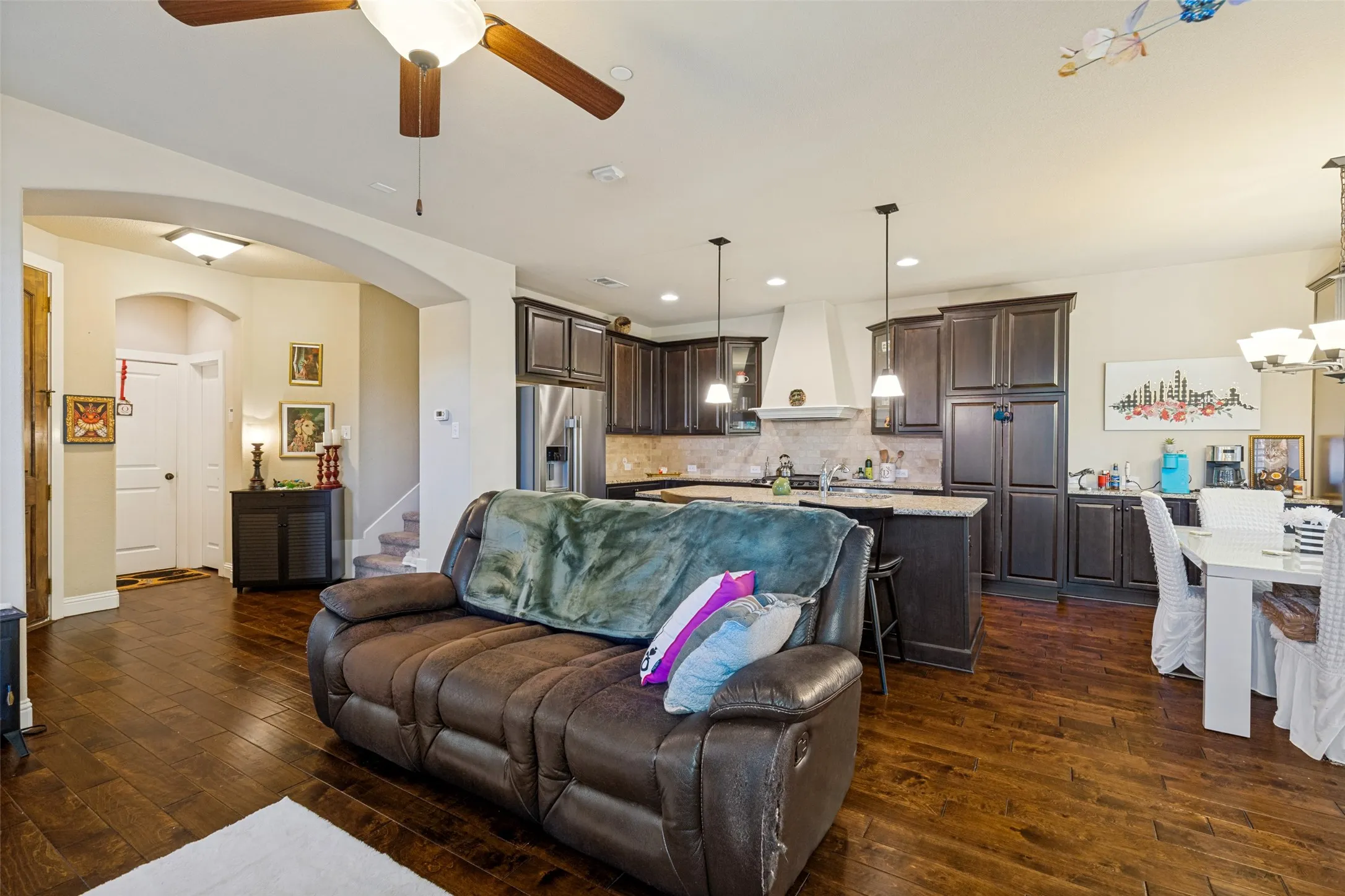 Open floorplan with beautiful floors