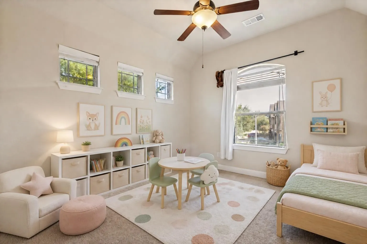 Virtually staged bedroom