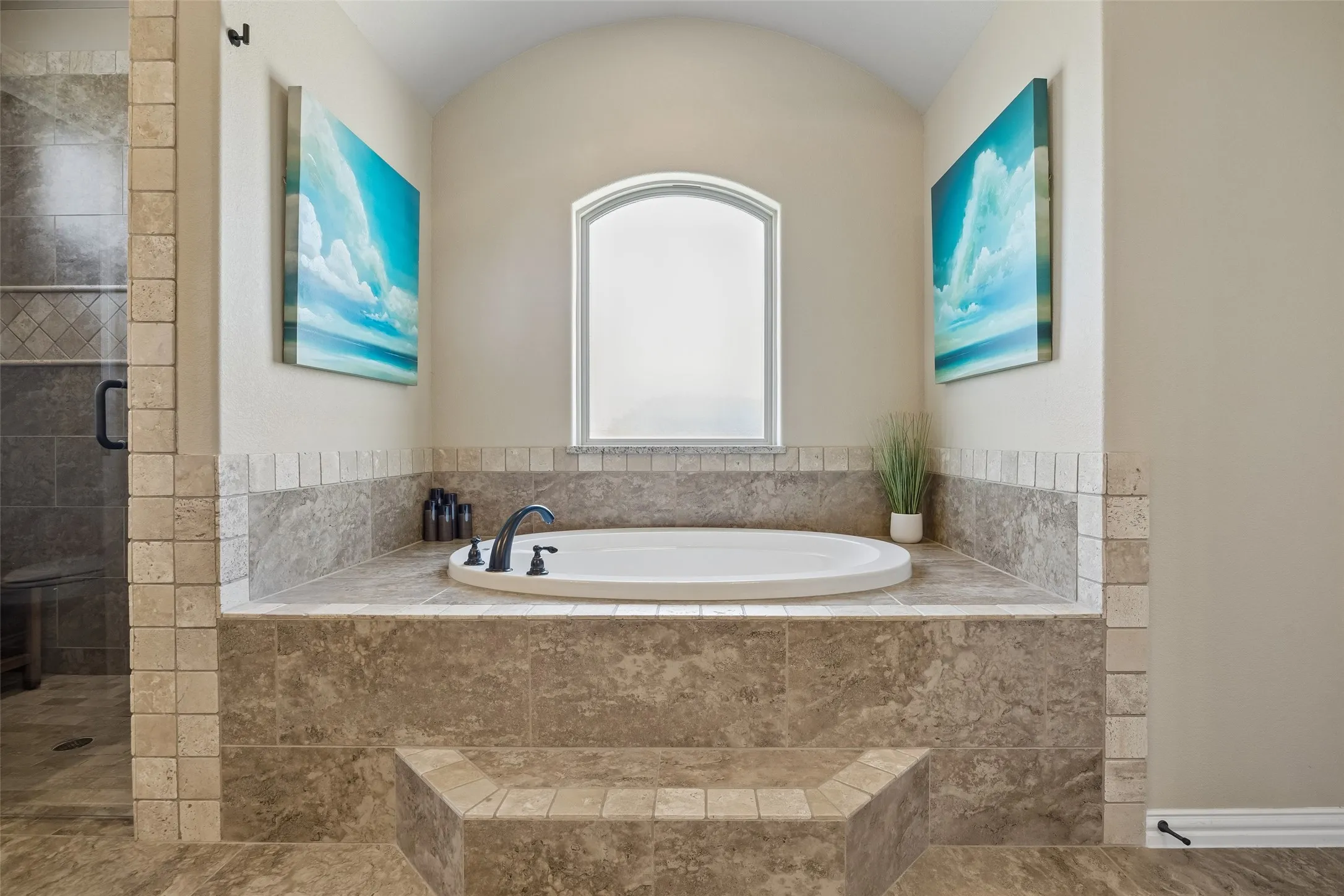 Large soaking tub