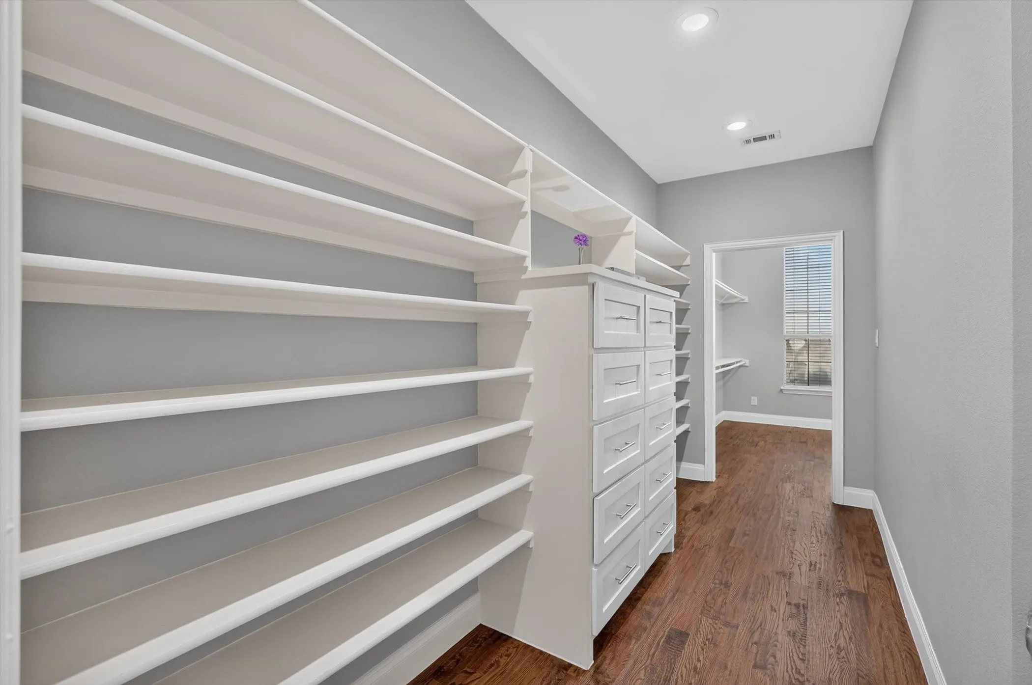Primary Closet with built in closet system