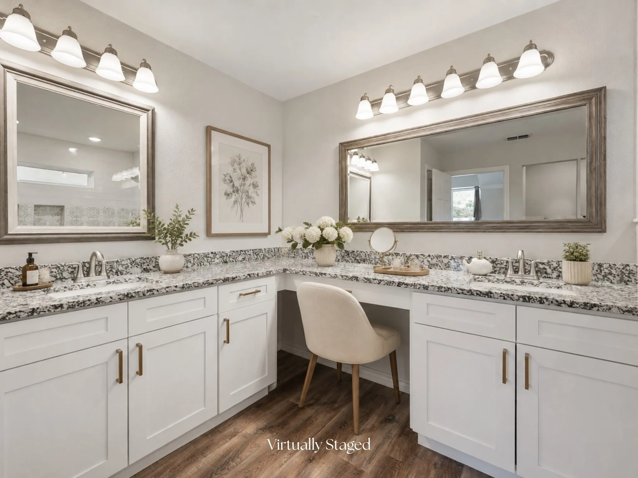 Virtually Staged Primary Bathroom