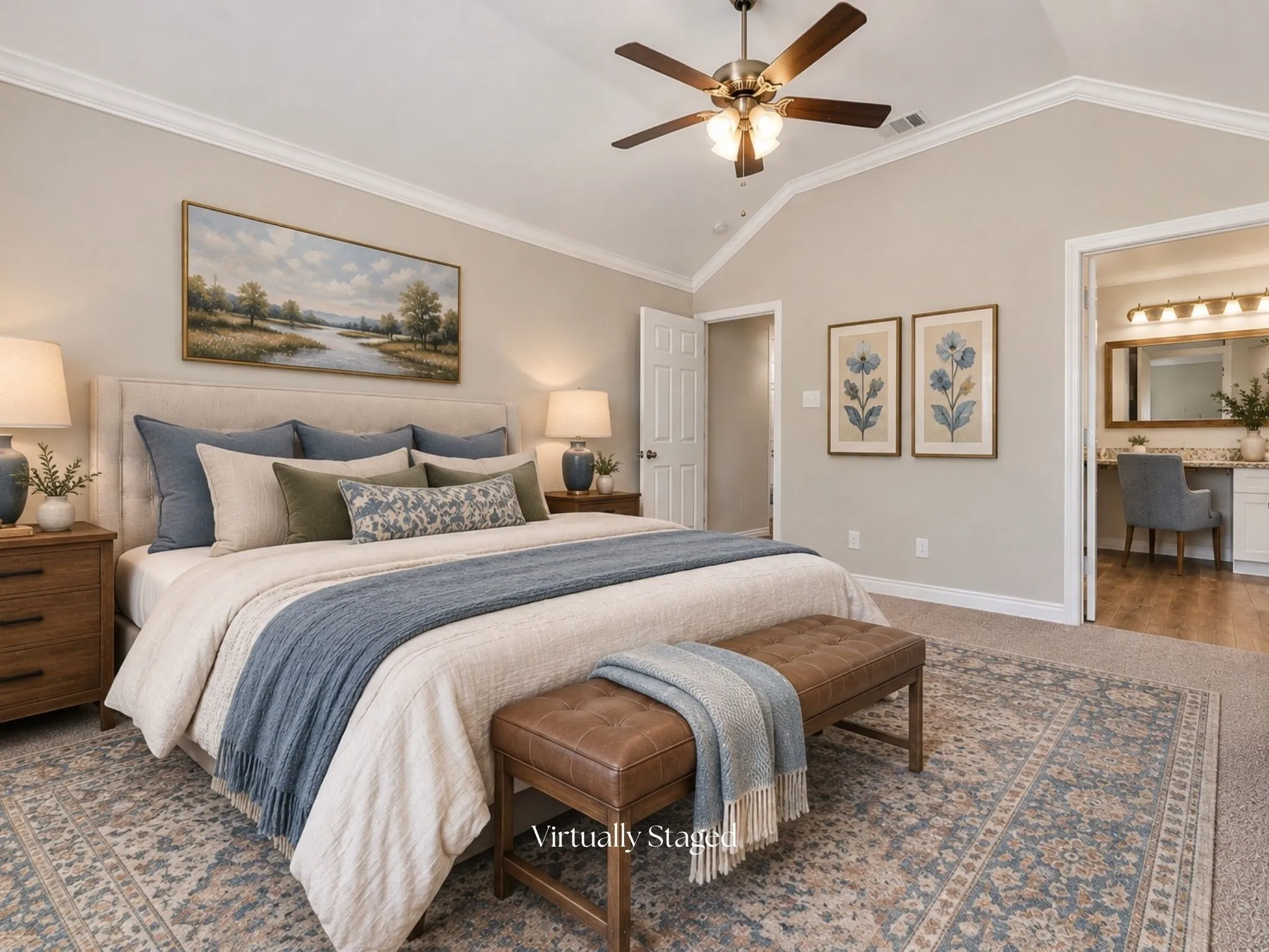 Virtually Staged Primary Bedroom