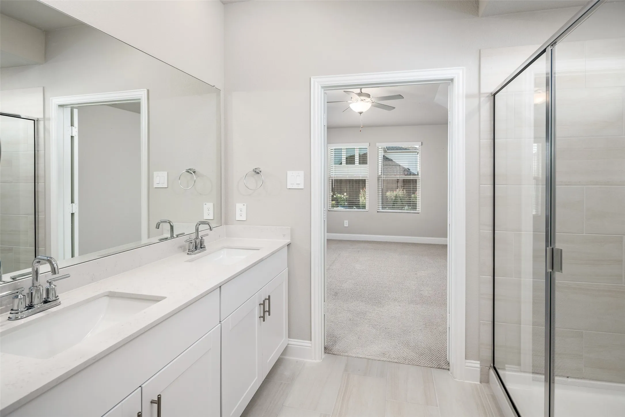 Primary Bathroom with dual sinks
