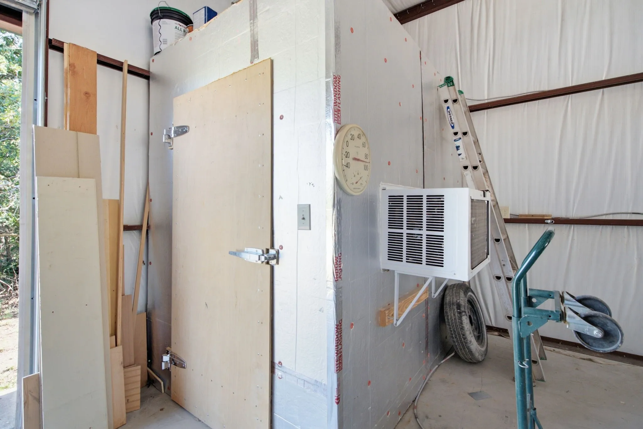 Walk in cooler inside the workshop