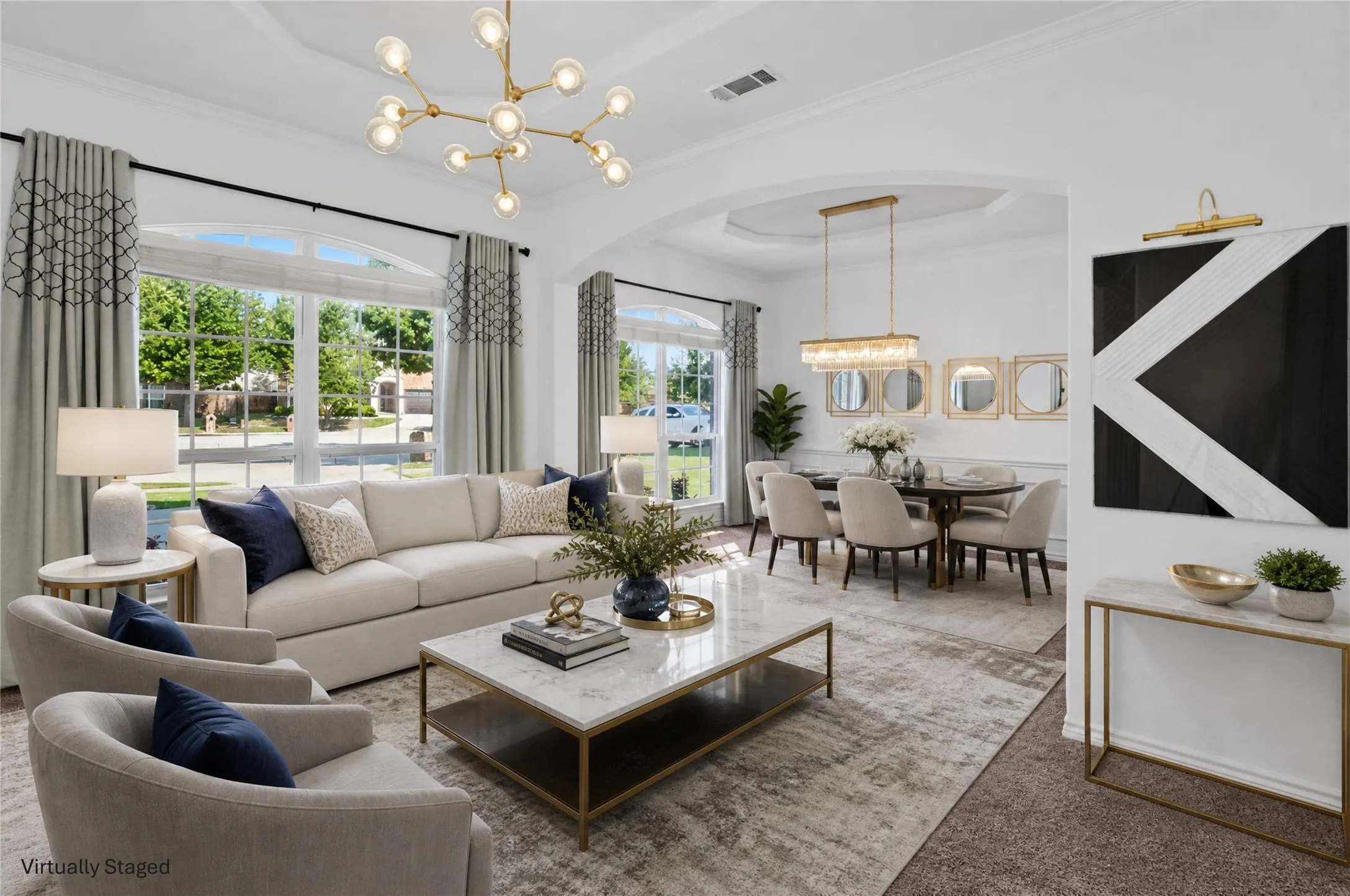 Lavish Entertainment galore when having guests!Virtually Staged.