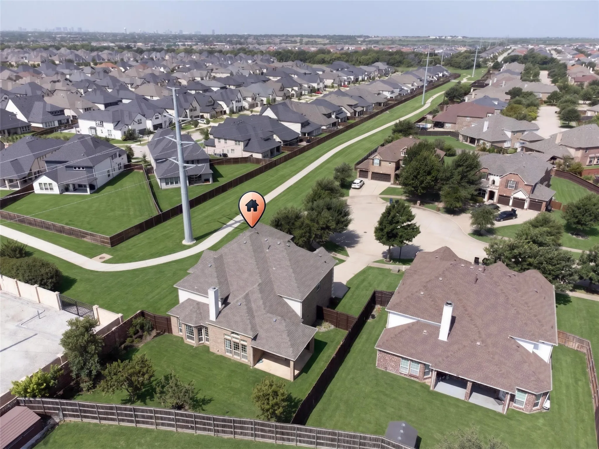 Walking and cycling trail right outside your side yard!
