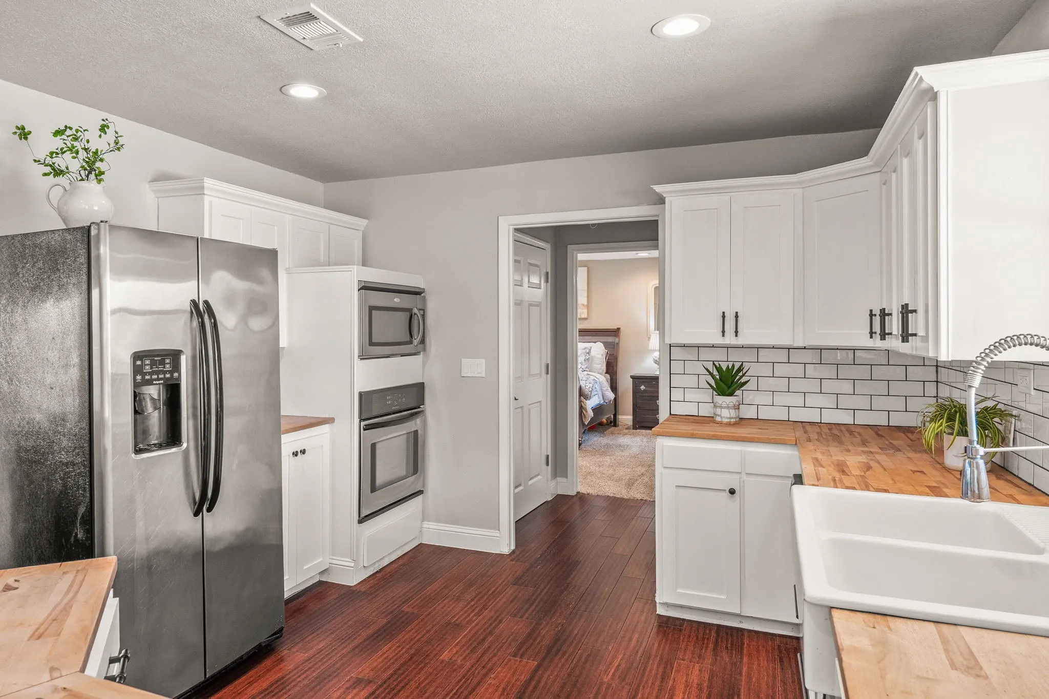 Kitchen with apron sink
