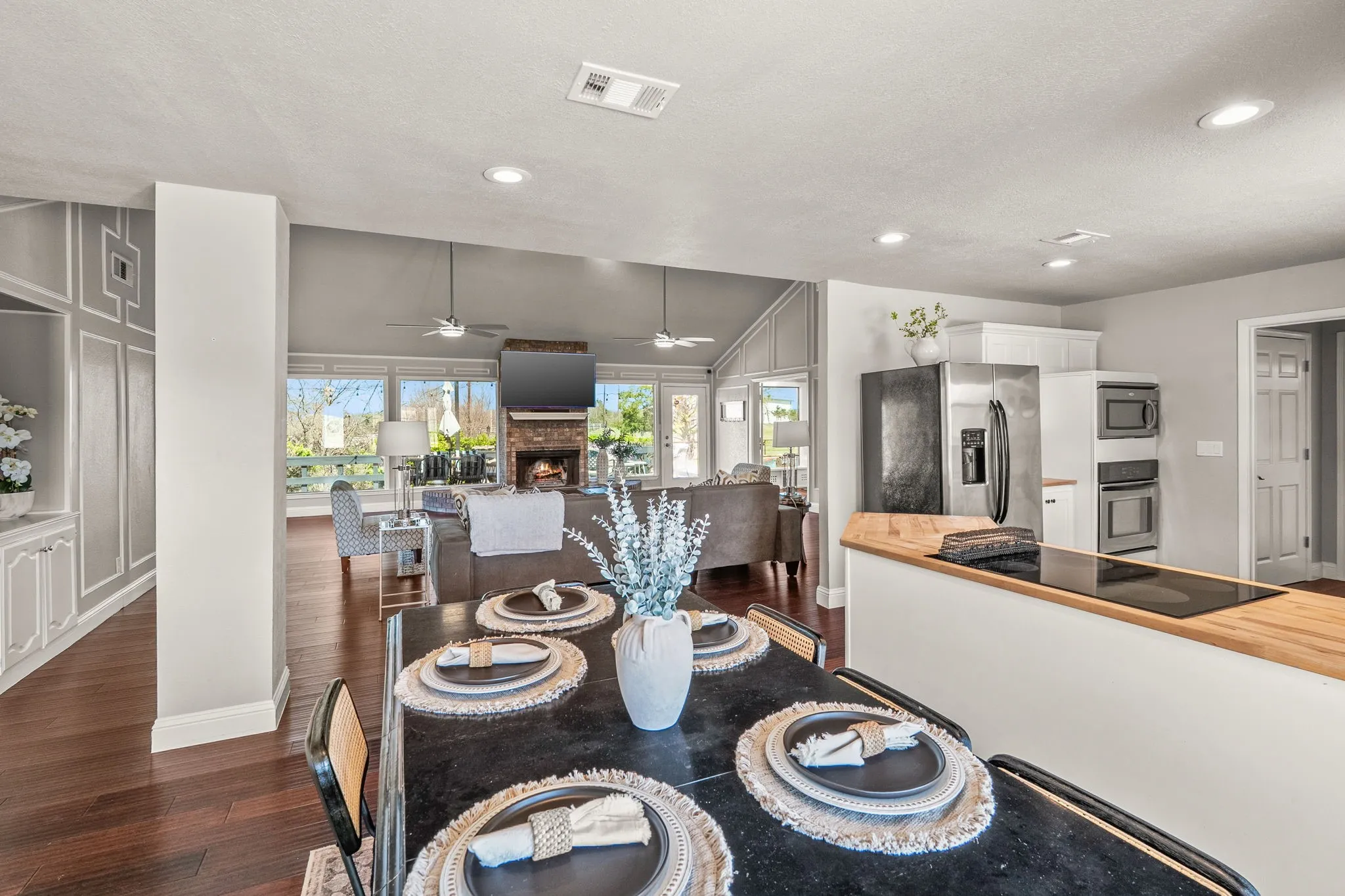 Dining area open to kitchen and living room