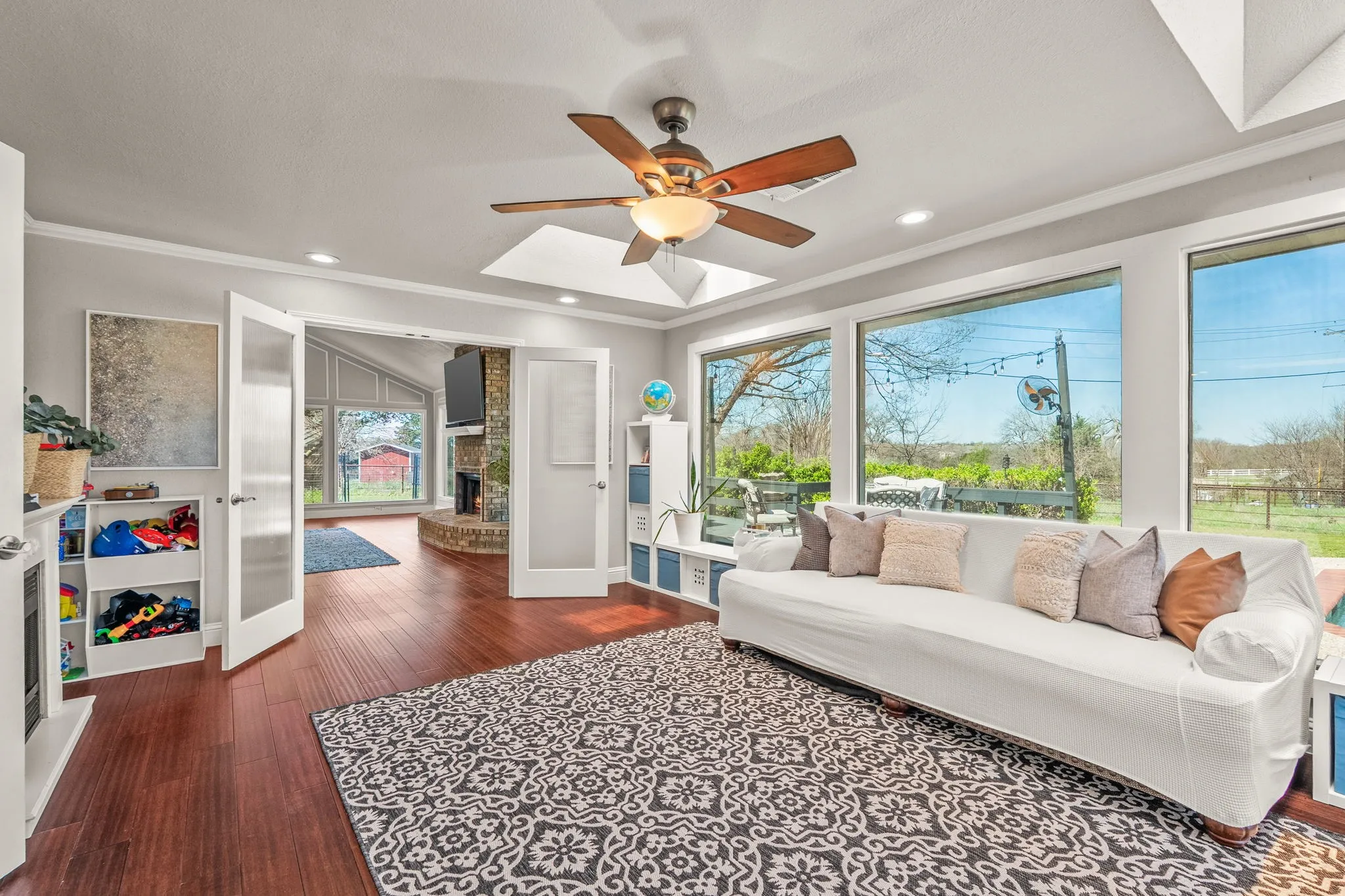 Second living room with wall of windows