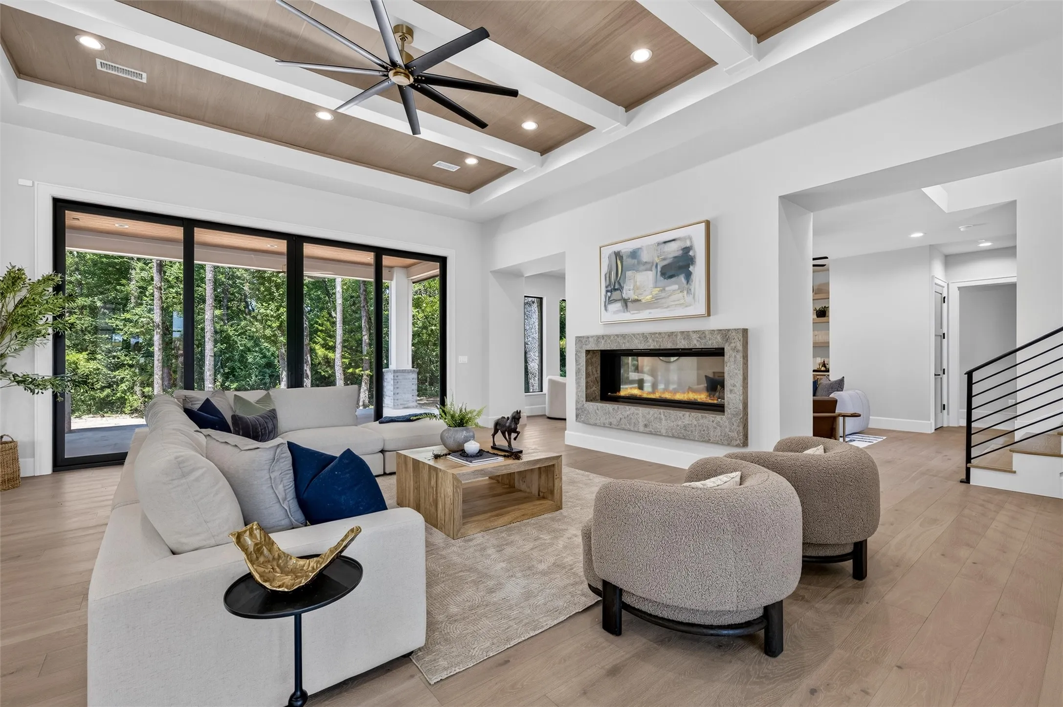 Large windows provide an abundance of natural light.
