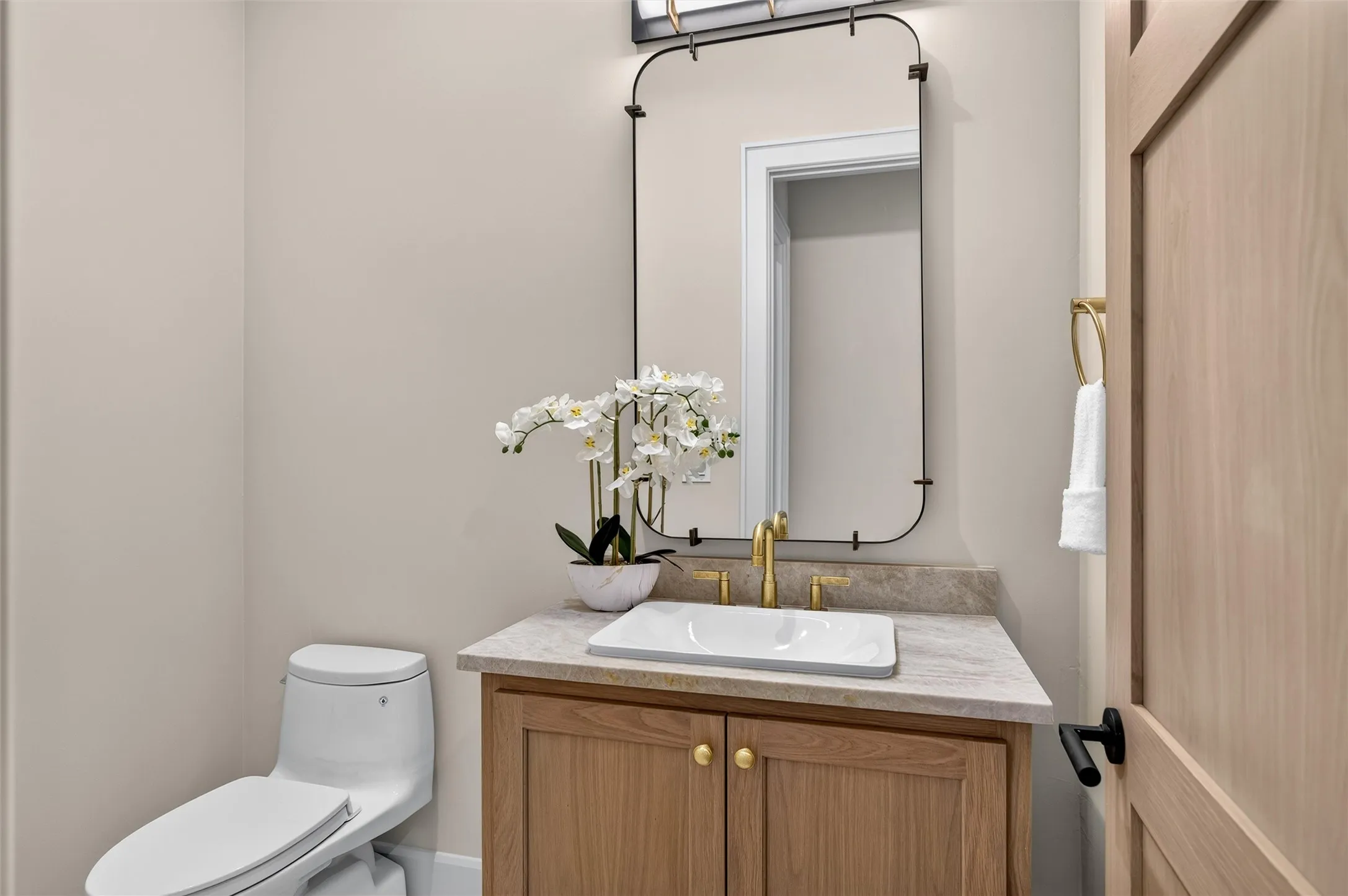 Convenient half bathroom on first floor.