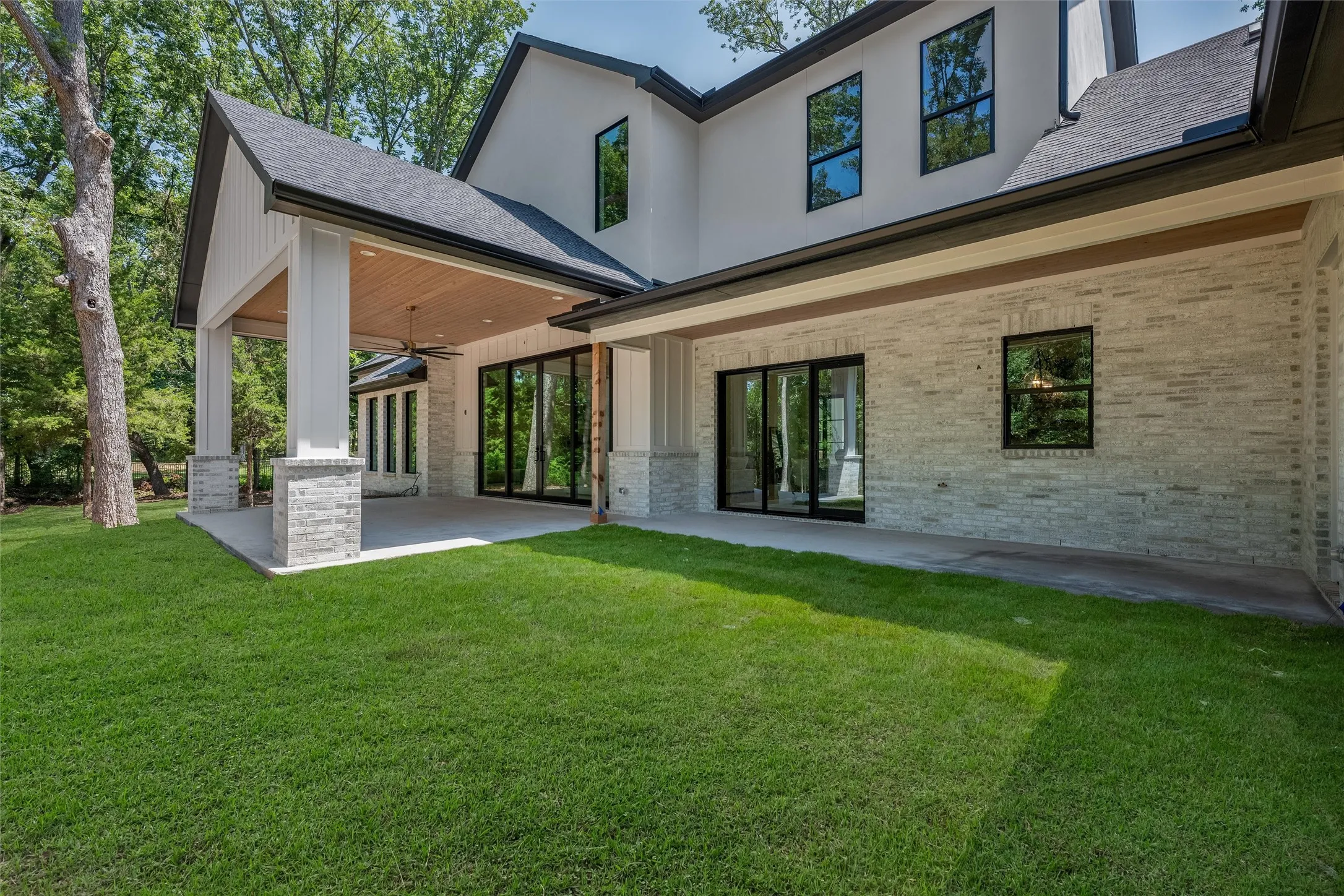 Two covered patios for outdoor enjoyment.