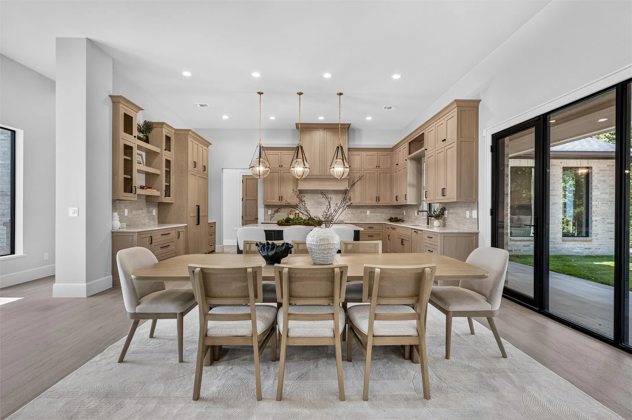 Dining area opens to kitchen.