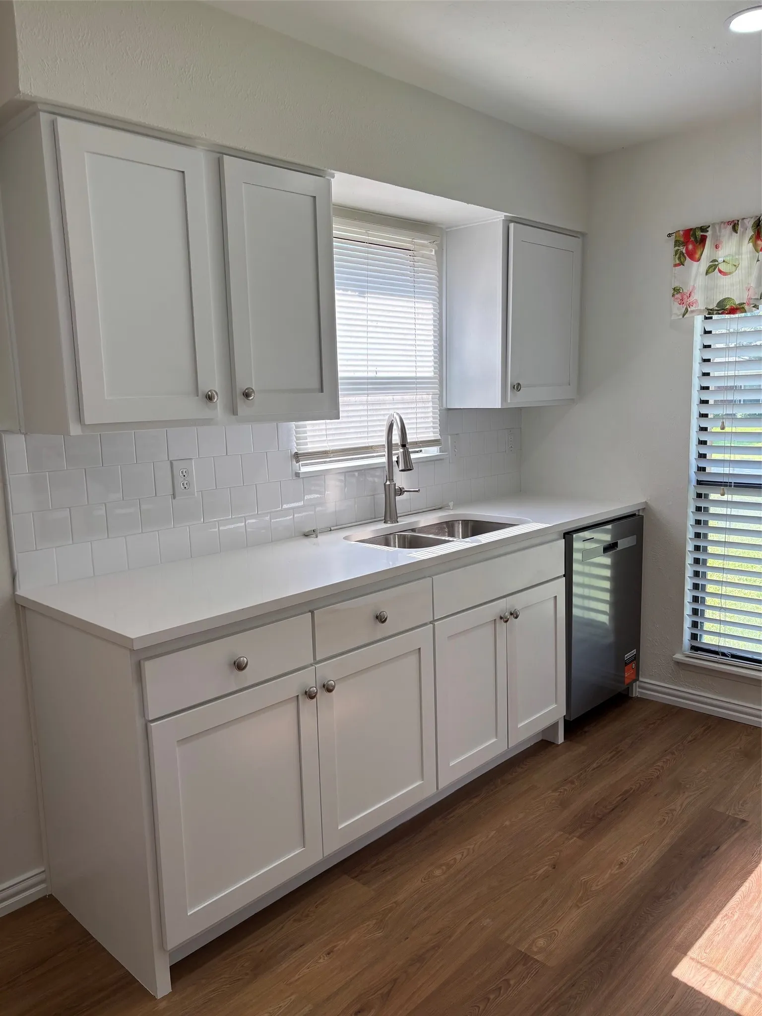 Quartz counters and new stainless steel dishwasher