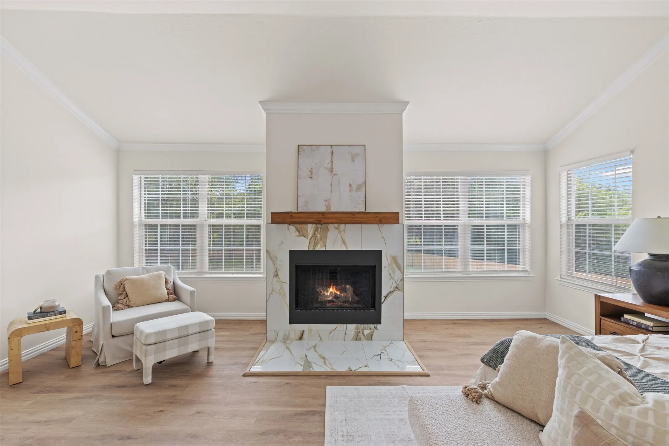 Primary Bedroom with fireplace