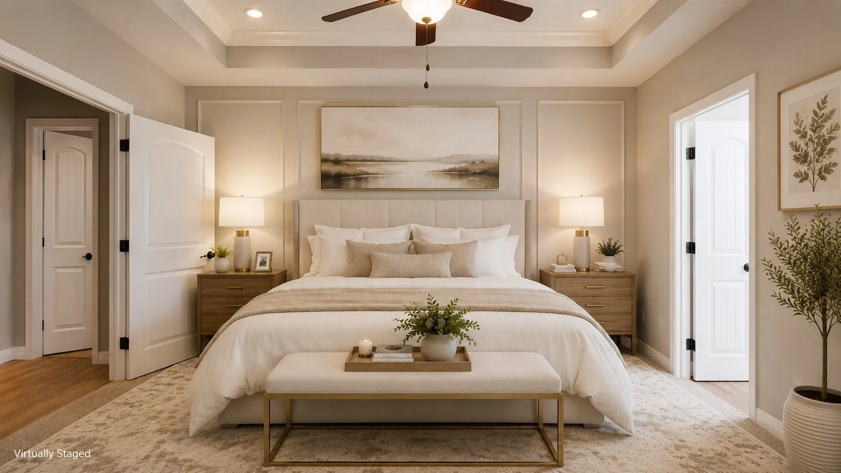 Second primary bedroom virtually staged
