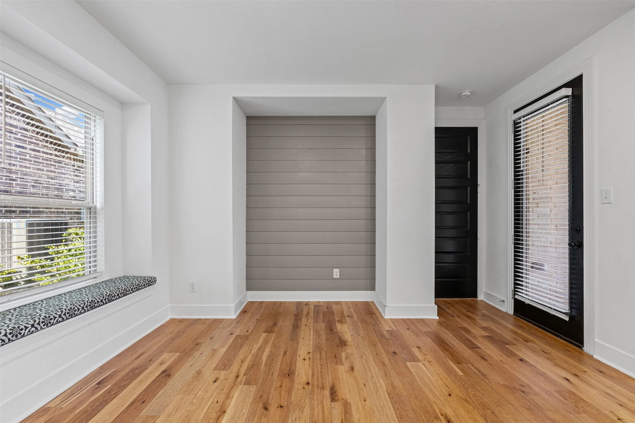 Wood-finish flooring throughout