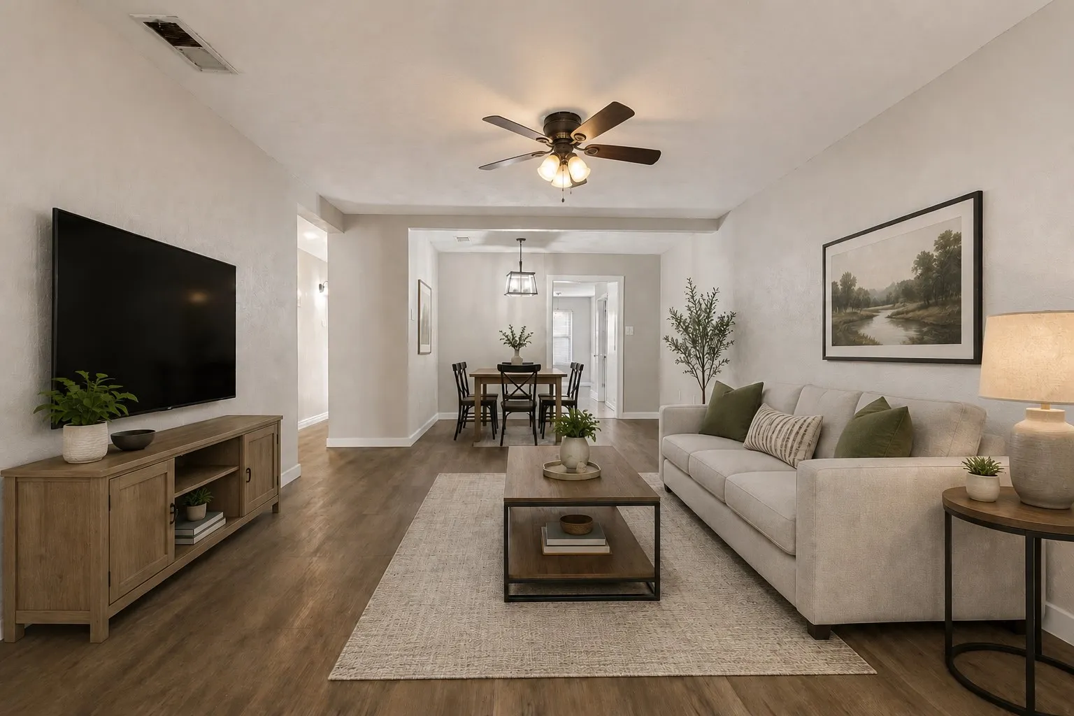 Living Room virtually staged