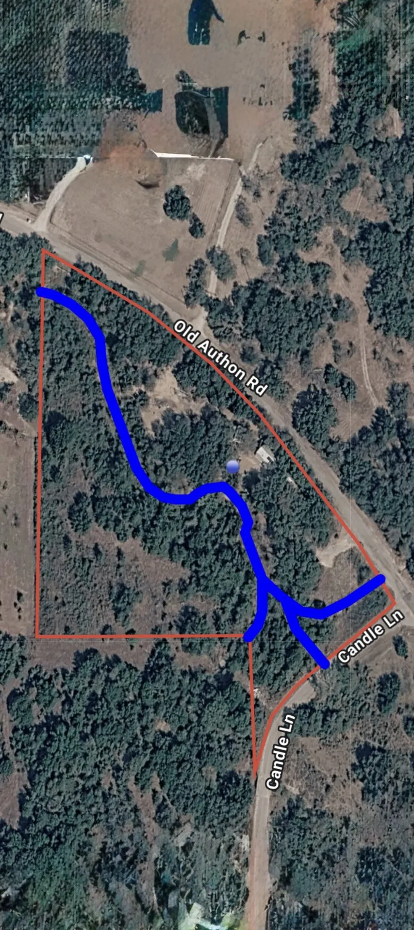 Approx property lines and creek