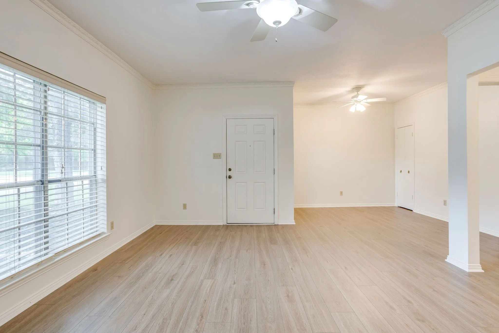 View from living area looking into the dining room.