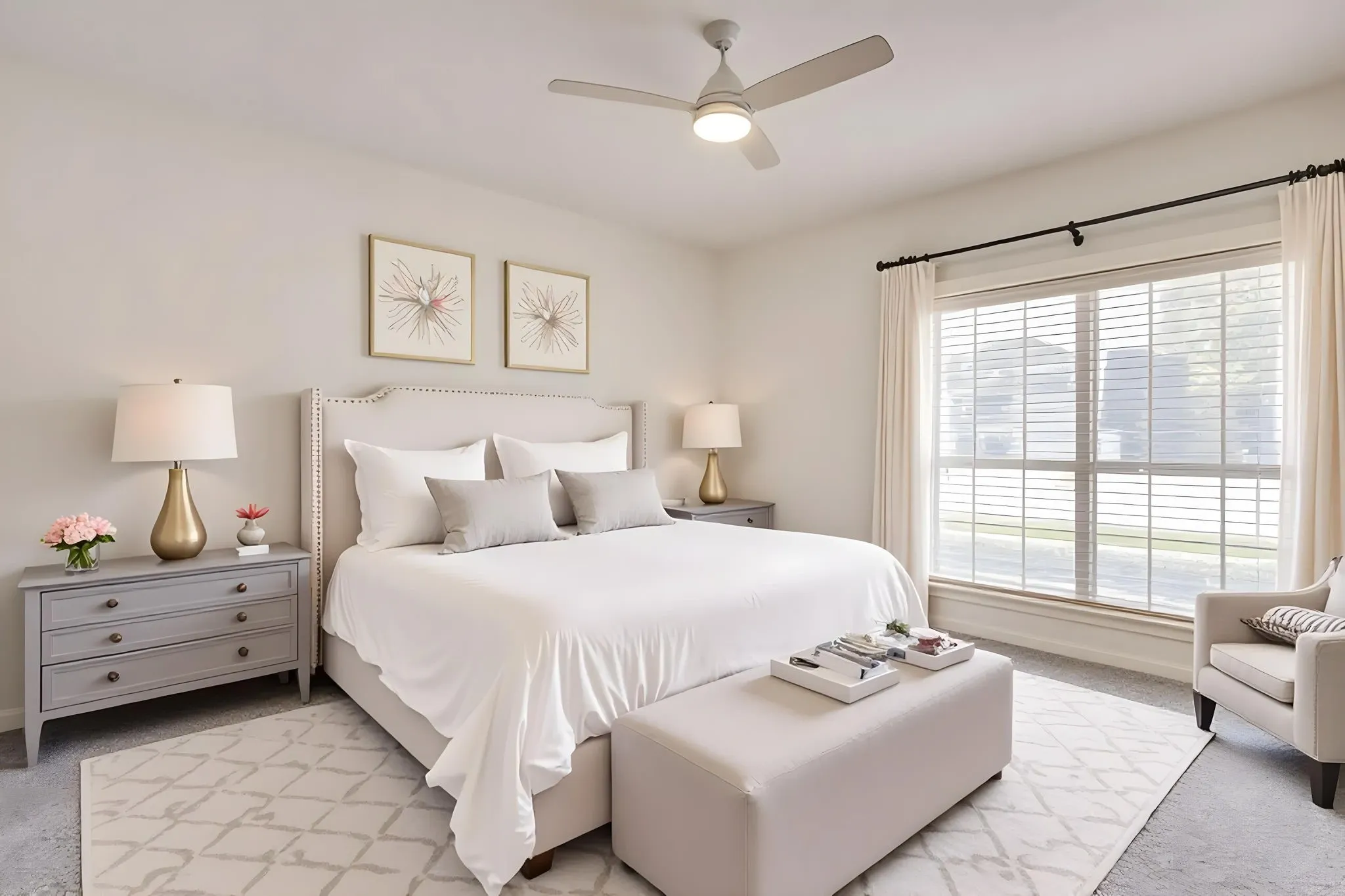 Virtually staged second bedroom.