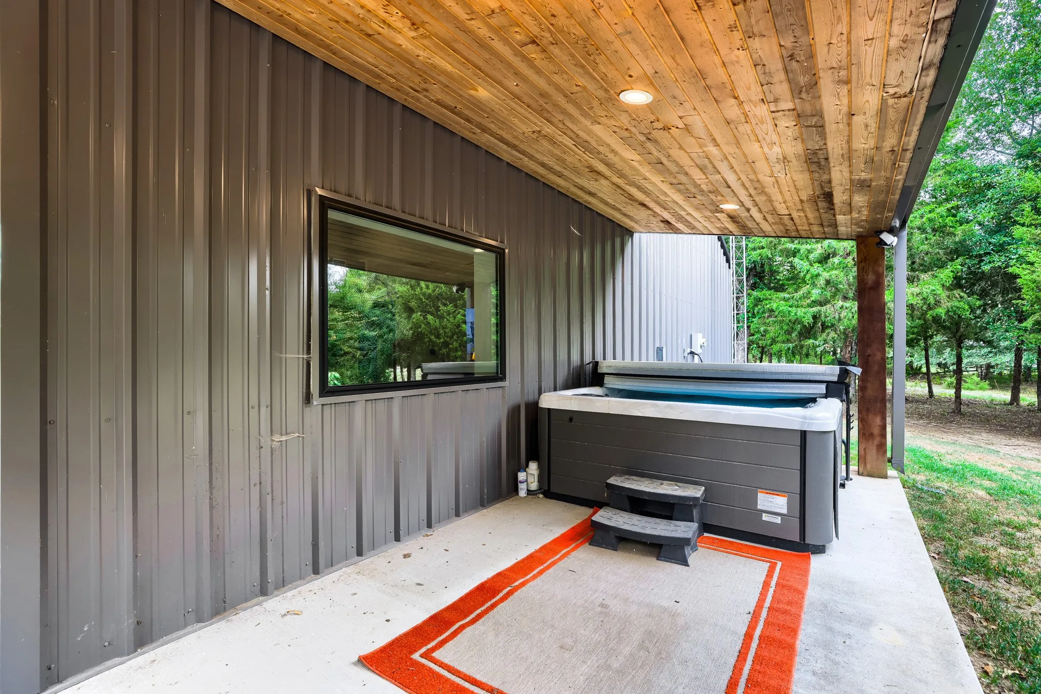 Relaxing spa overlooking 5 private acres.