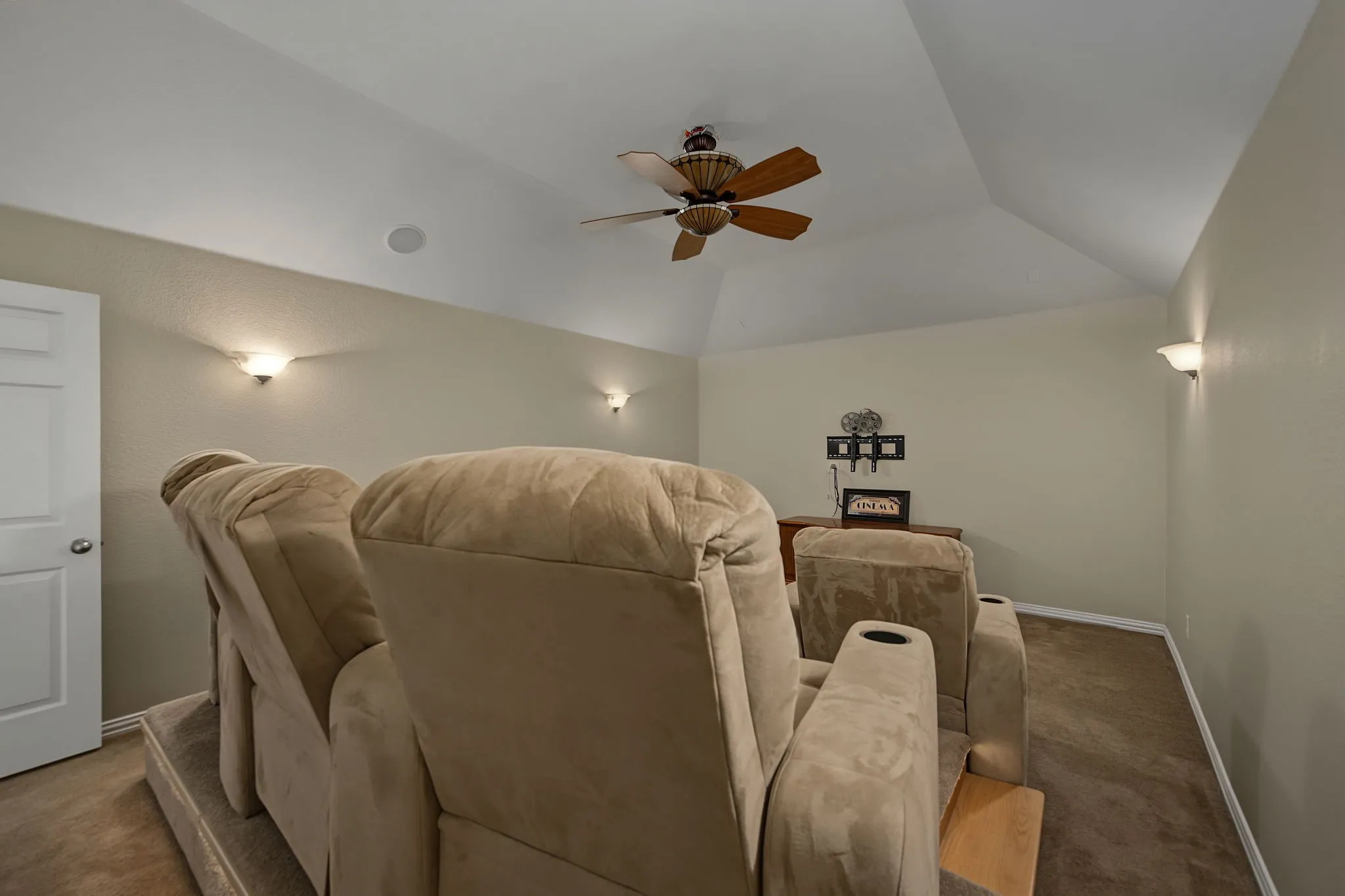 Mediar room has built in riser for that perfect movie experience