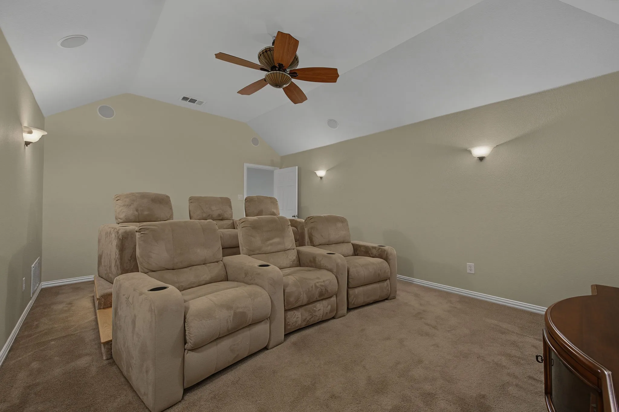 Theater seating is new and remains with home