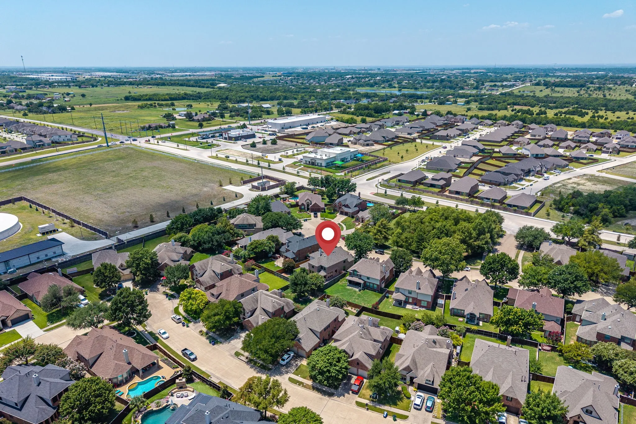 Collins Ln is just at the edge of Woodcreek allowing you quick exit to the main road