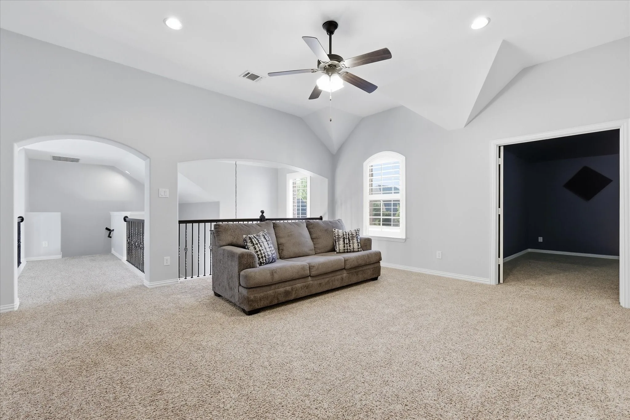 upstairs