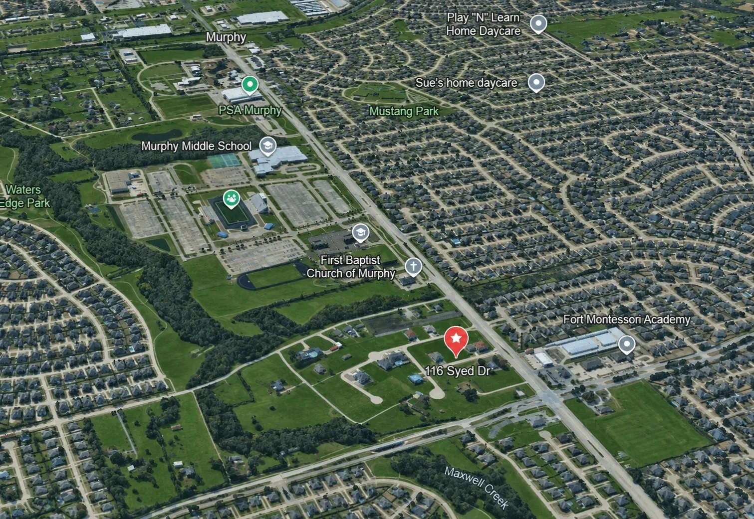 Aerial Map. Displaying the geographic location of the property within its surrounding area