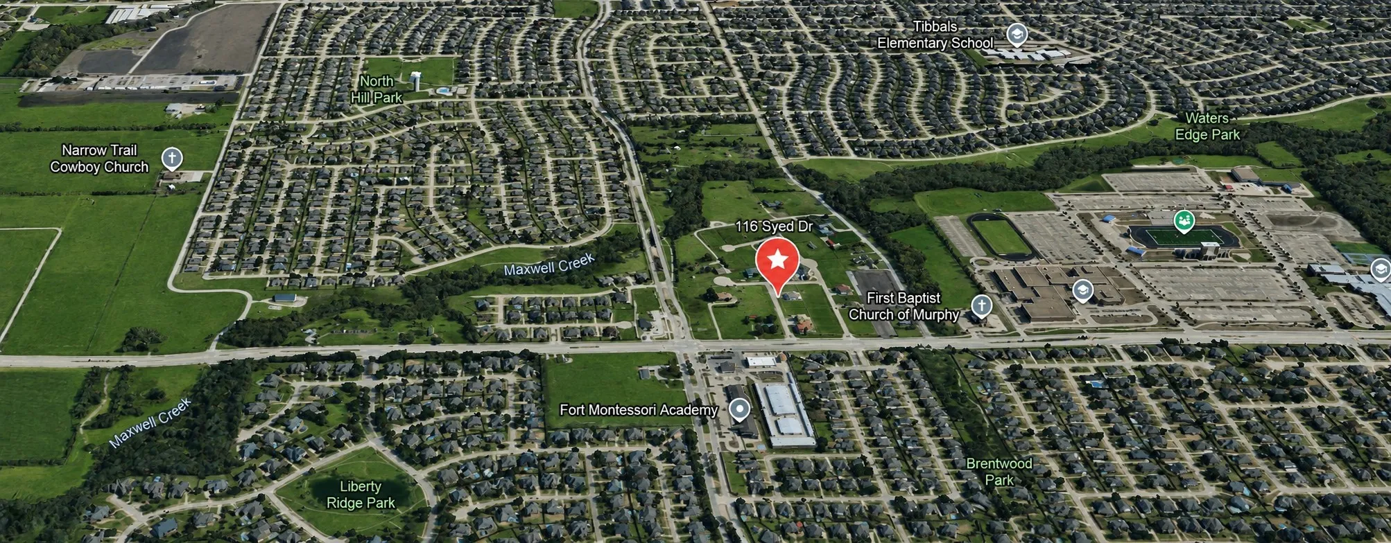 Aerial Map. Indicating the property's geographic location and surrounding infrastructure