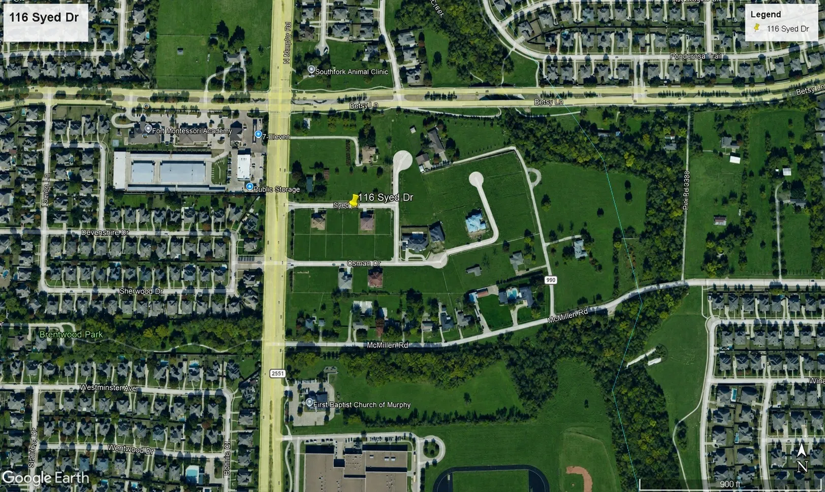Aerial Map. Illustrating the property's location and surrounding properties
