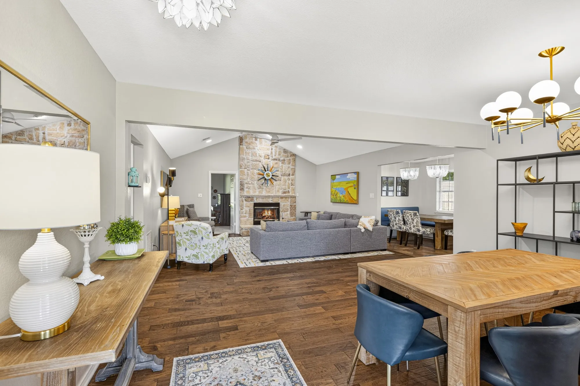 Open floor plan for living and dining rooms~
