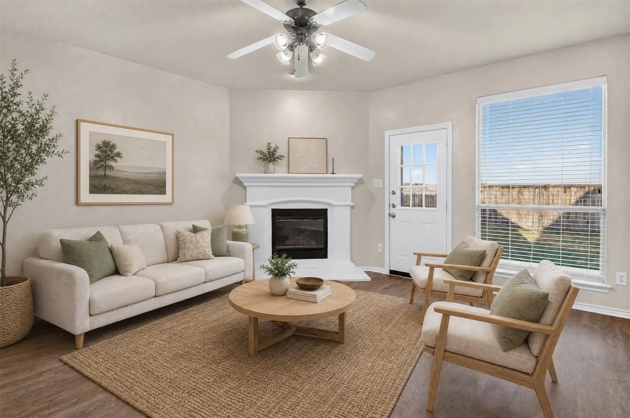 virtually staged living room