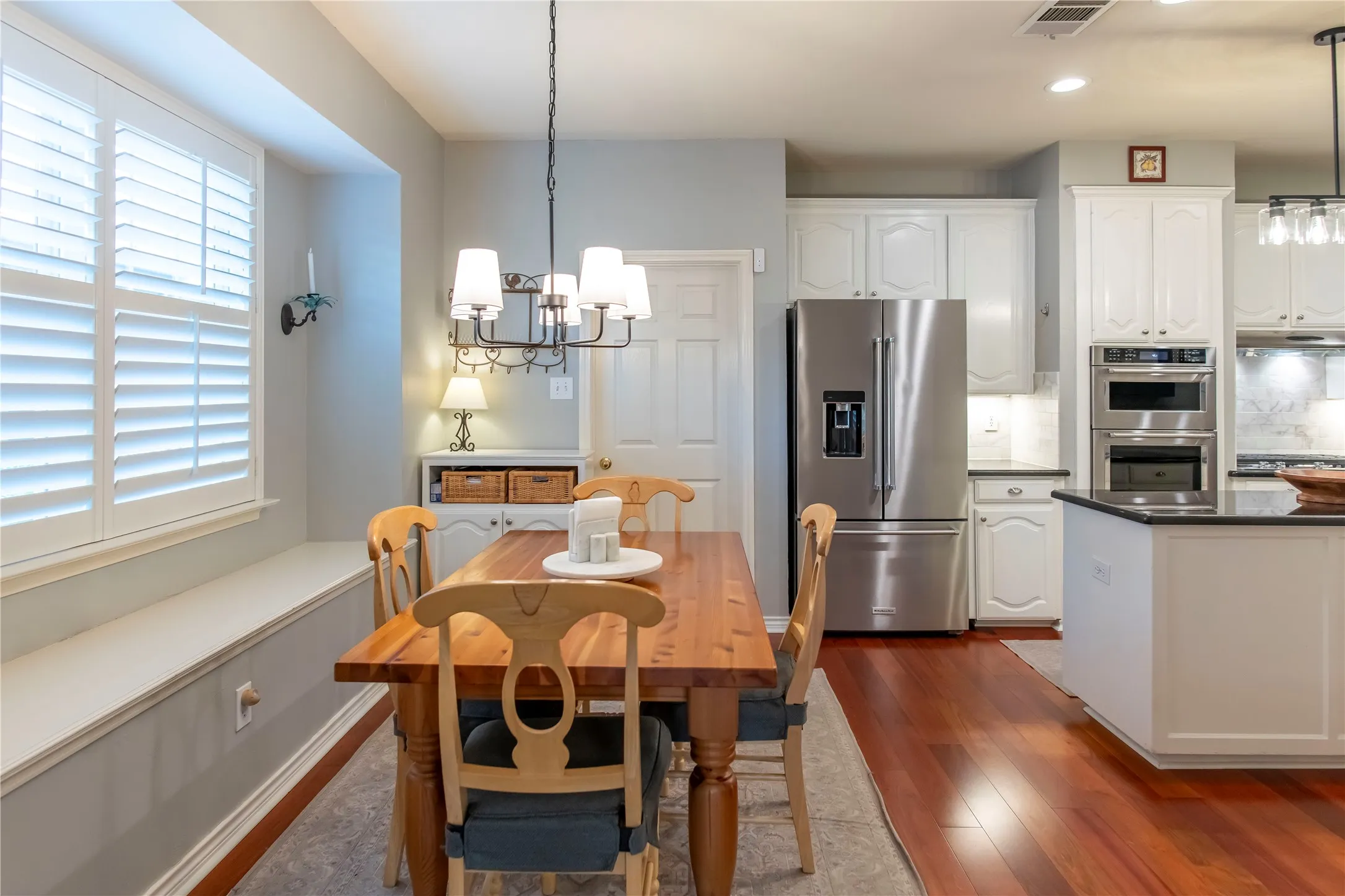 kitchen nook with window seating