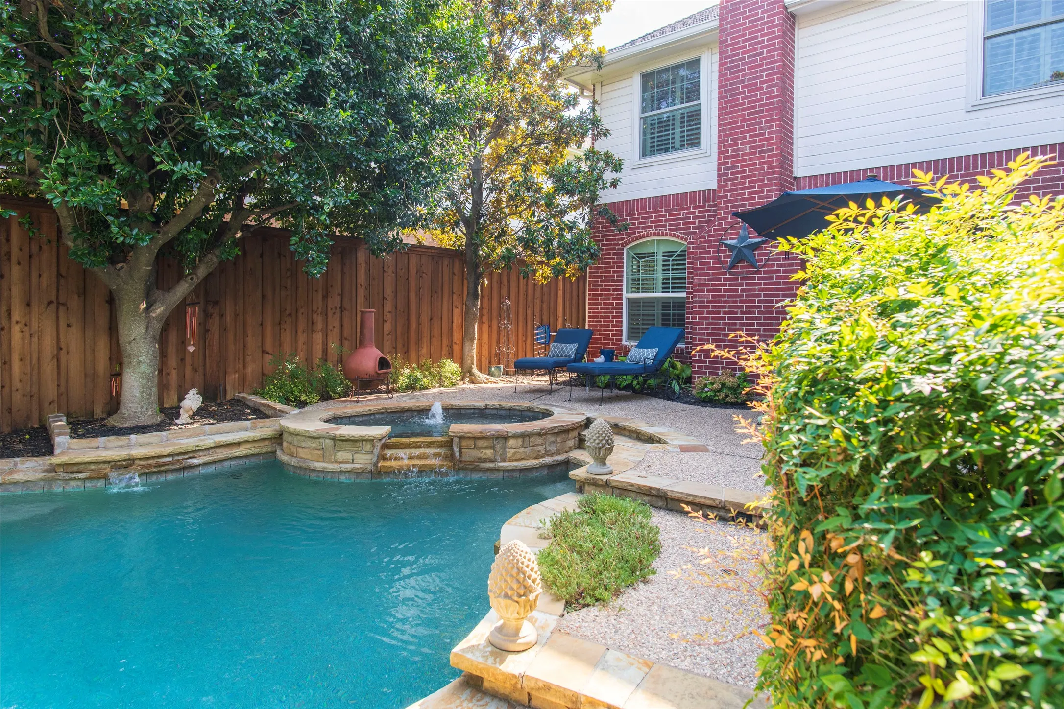 backyard pool with private fencing