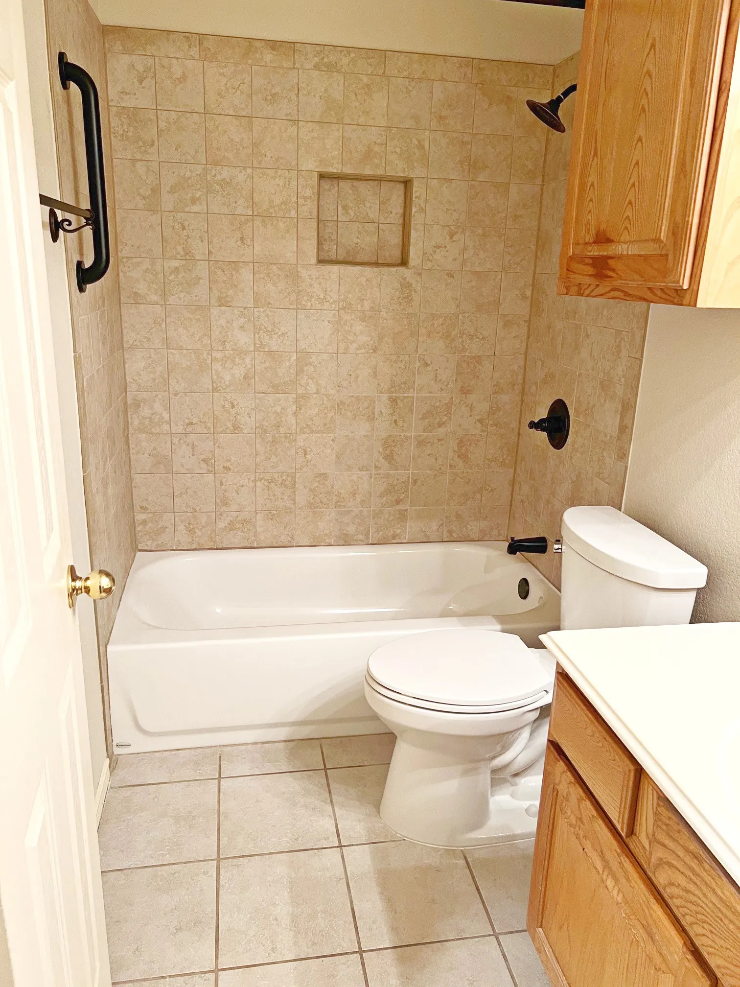 Remodeled shower and newish toilet