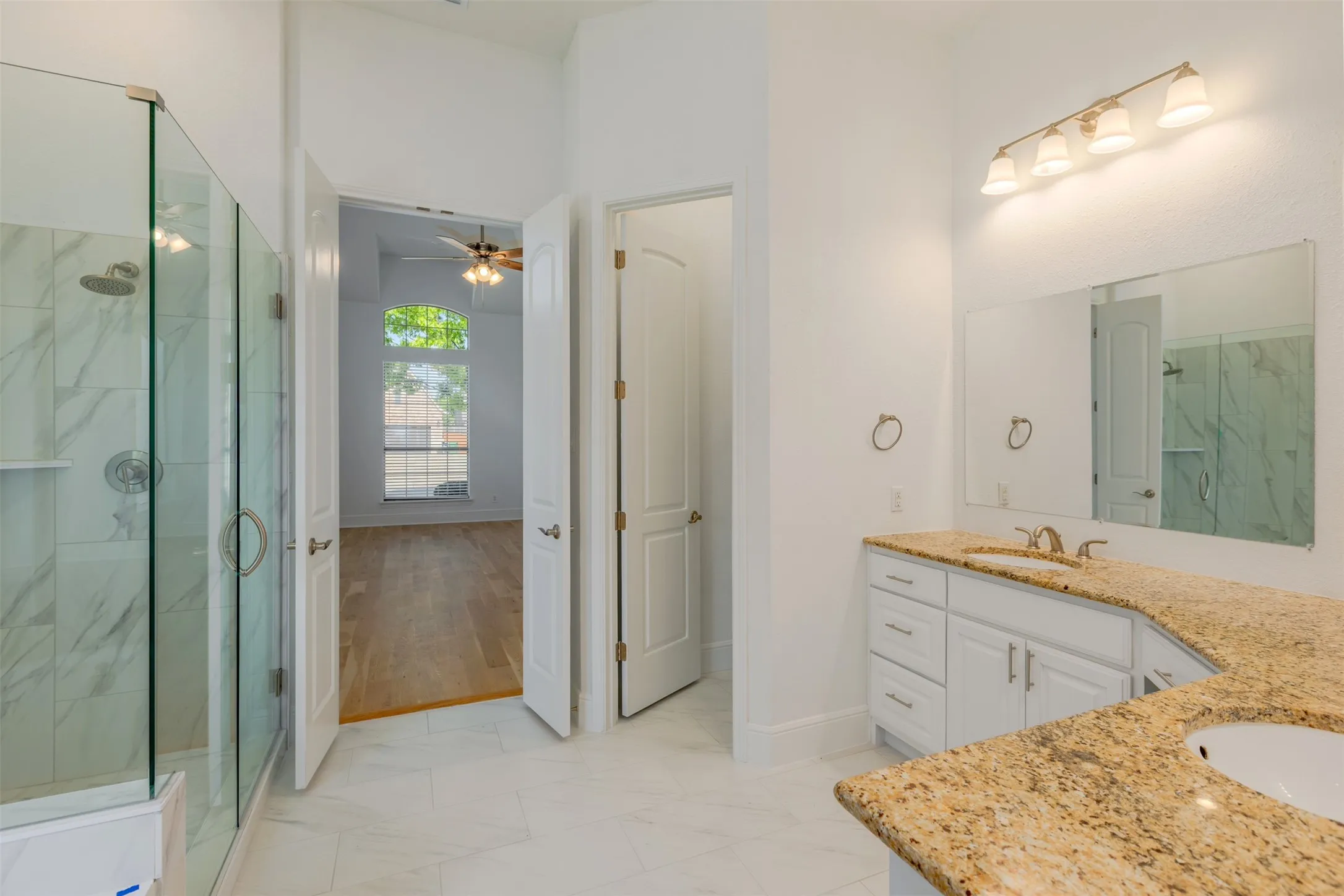 Full bathroom with double vanity
