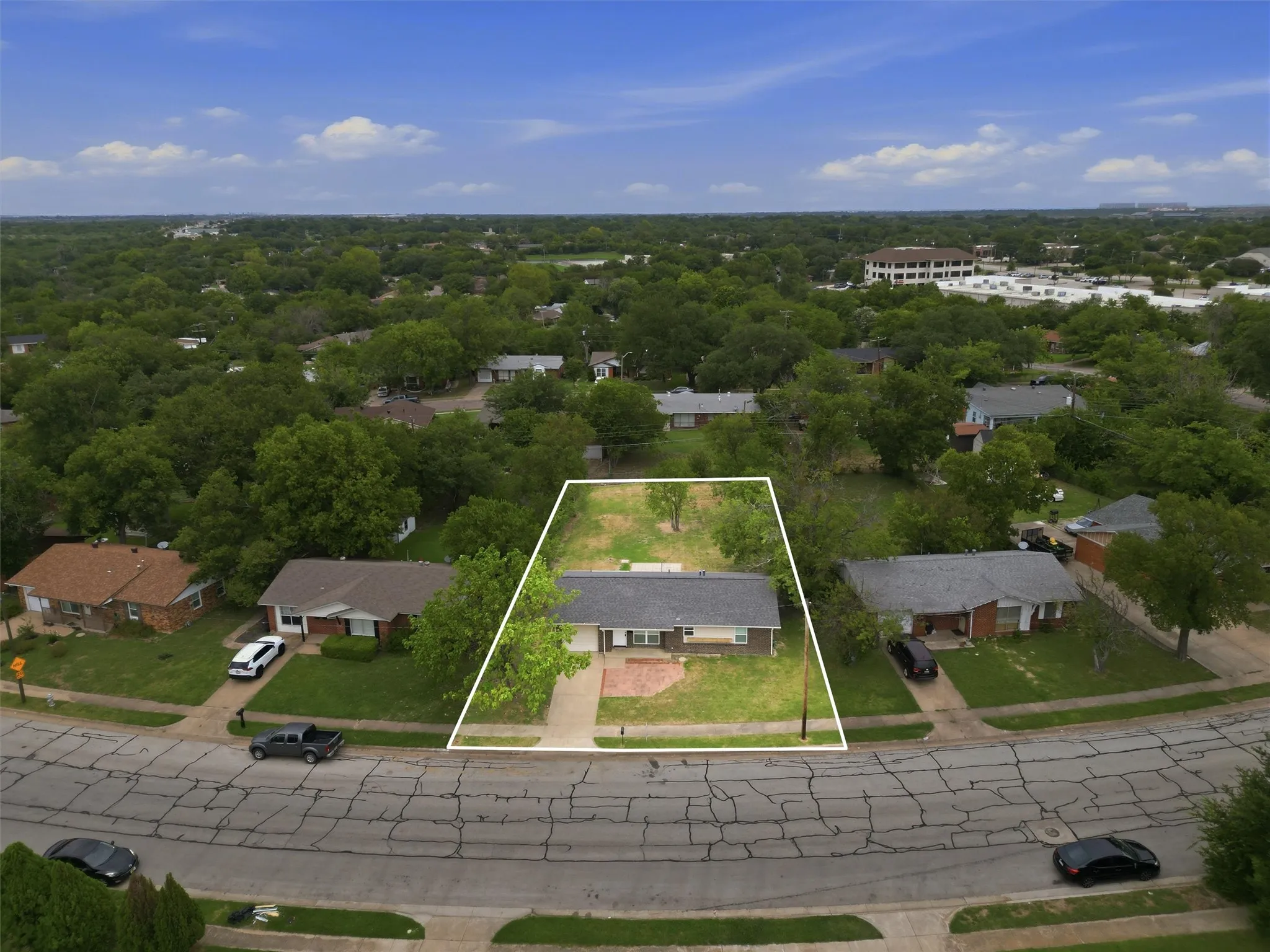 Shows how large this backyard is.