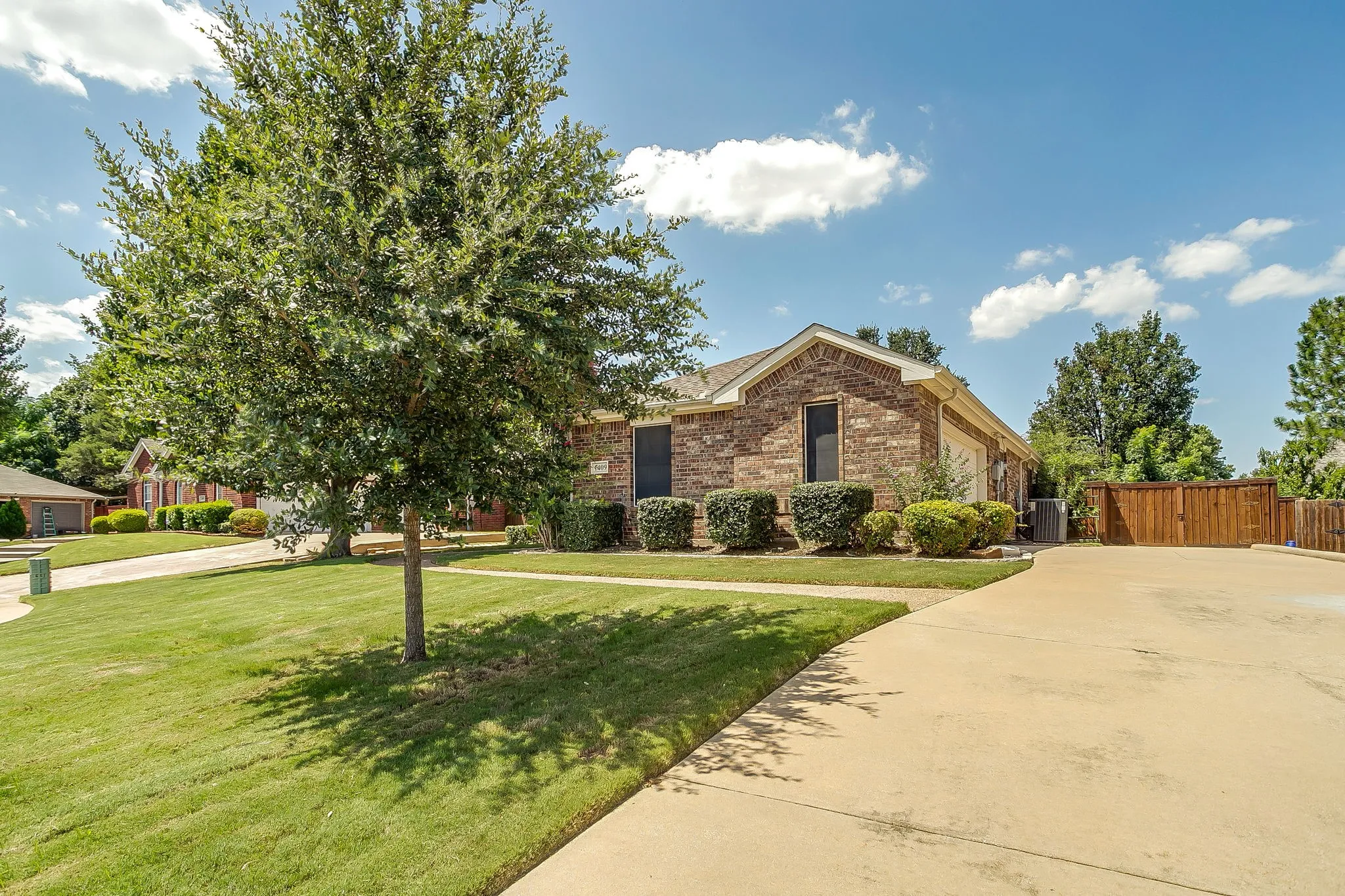 Extended driveway provides ample space for parking